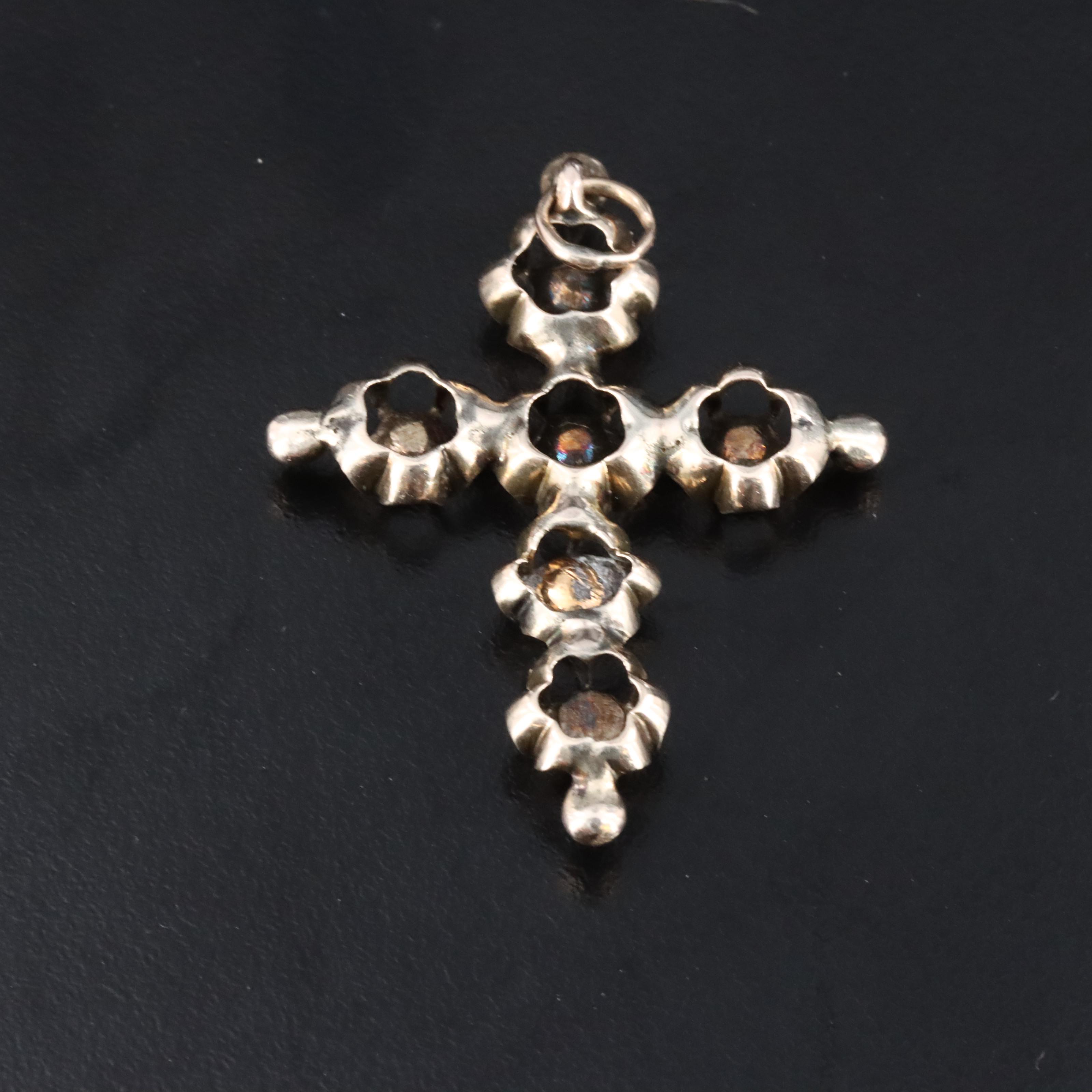 Georgian 8K Diamond Cross Pendant