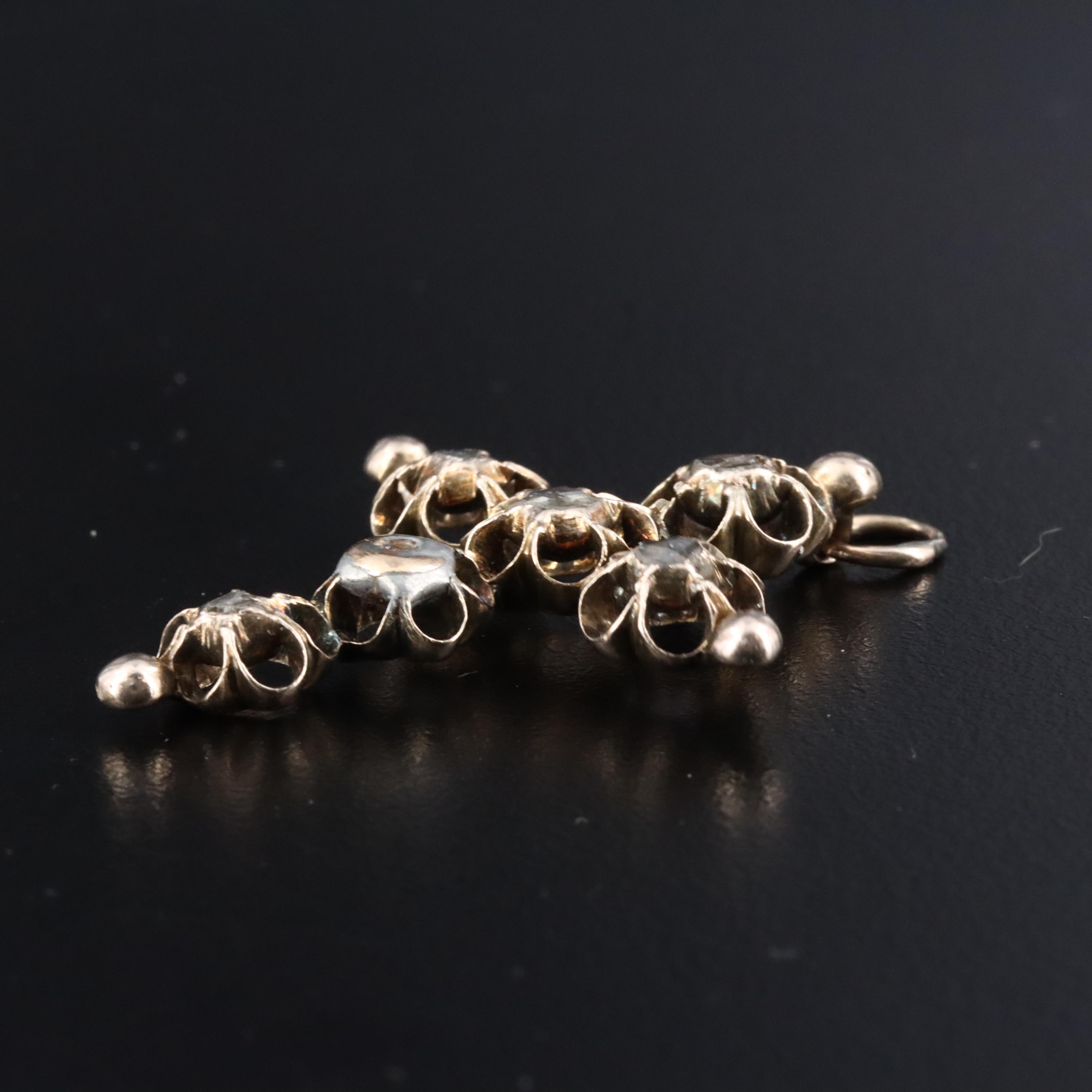 Georgian 8K Diamond Cross Pendant