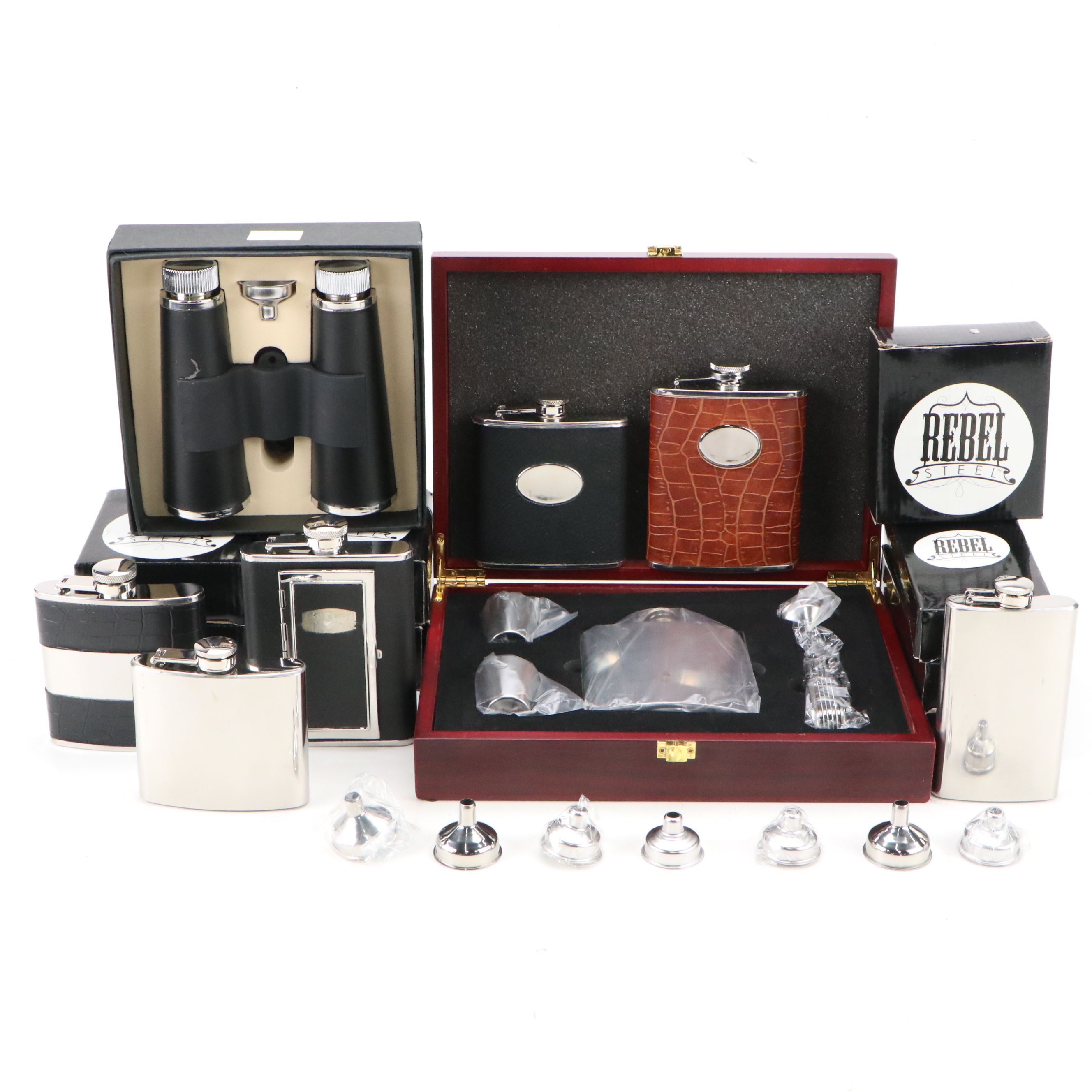 Rebel Stainless Steel Flasks with Flask Set