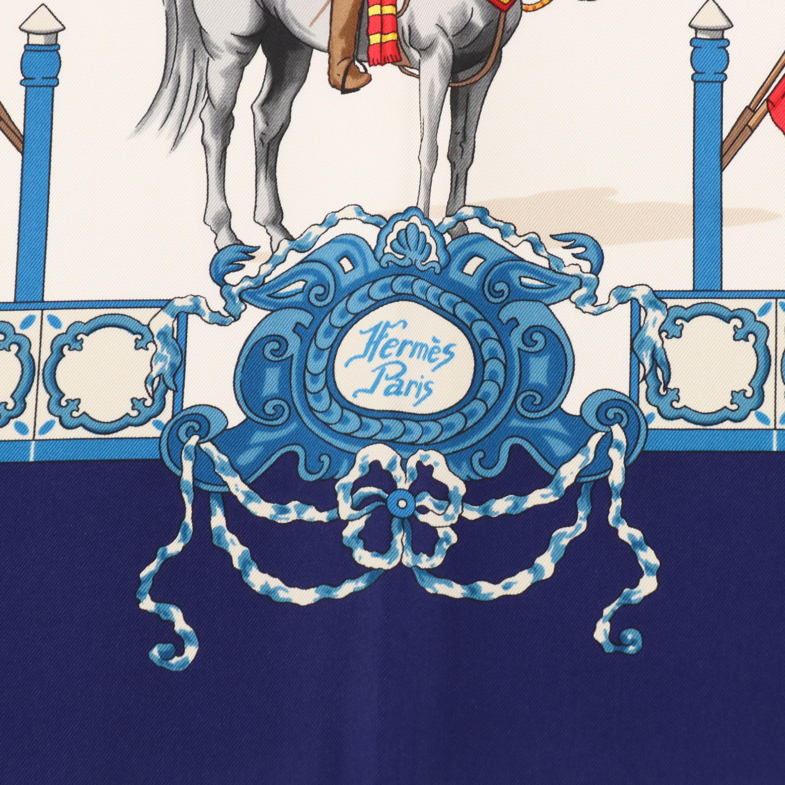 Hermès "Real Escuela Andaluza Del Arte Equestre" Silk Twill Scarf 90
