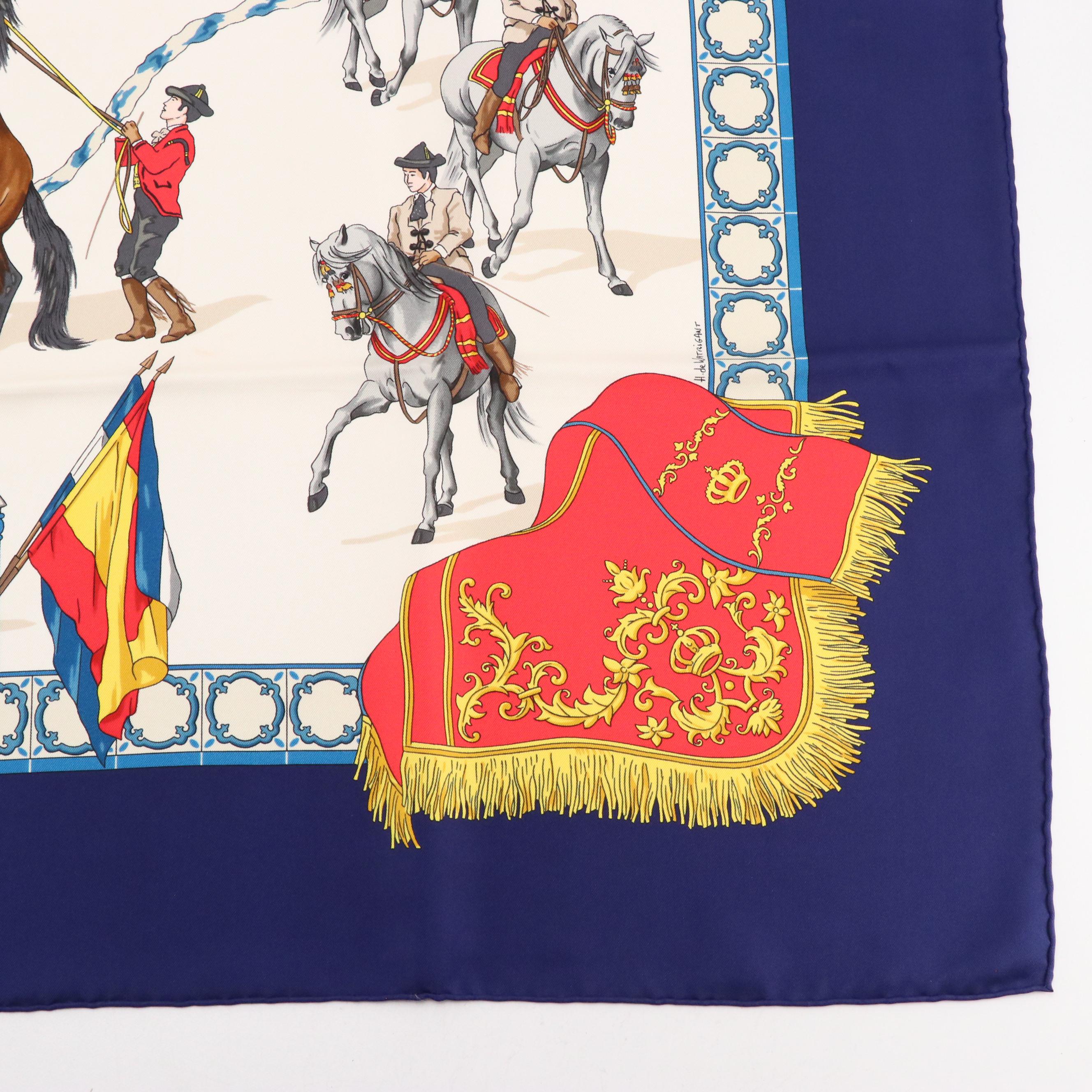 Hermès "Real Escuela Andaluza Del Arte Equestre" Silk Twill Scarf 90