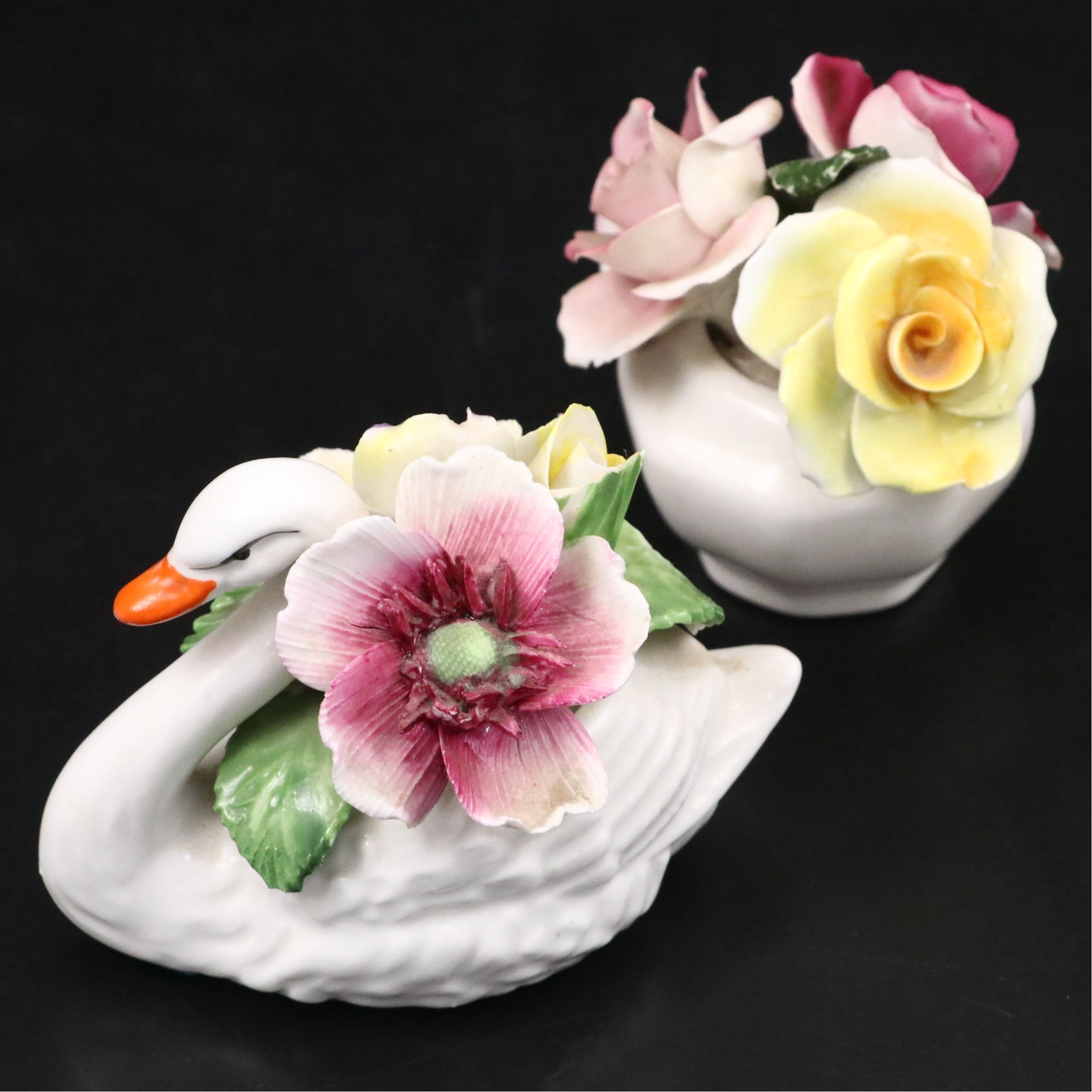 Chorley and Radnor English Bone China Floral Figurines, Mid to Late 20th Century