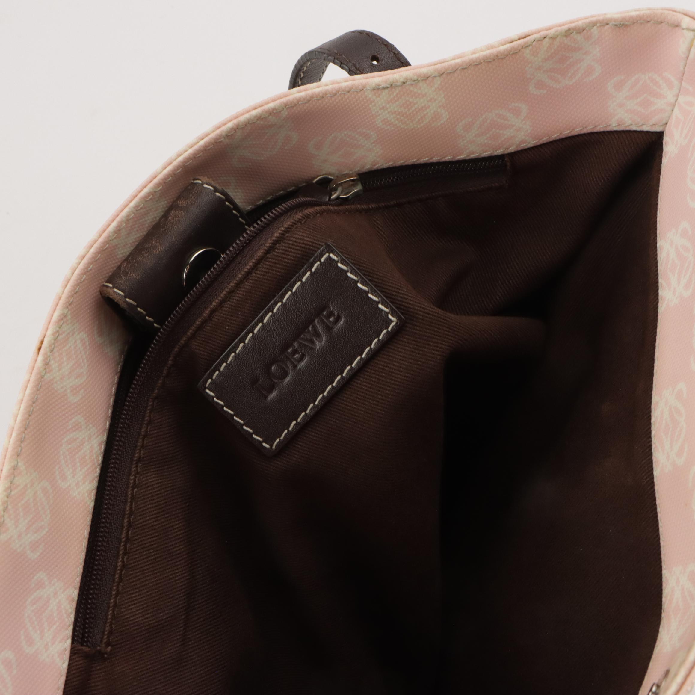 Loewe Anagram Coated Canvas and Leather Tote