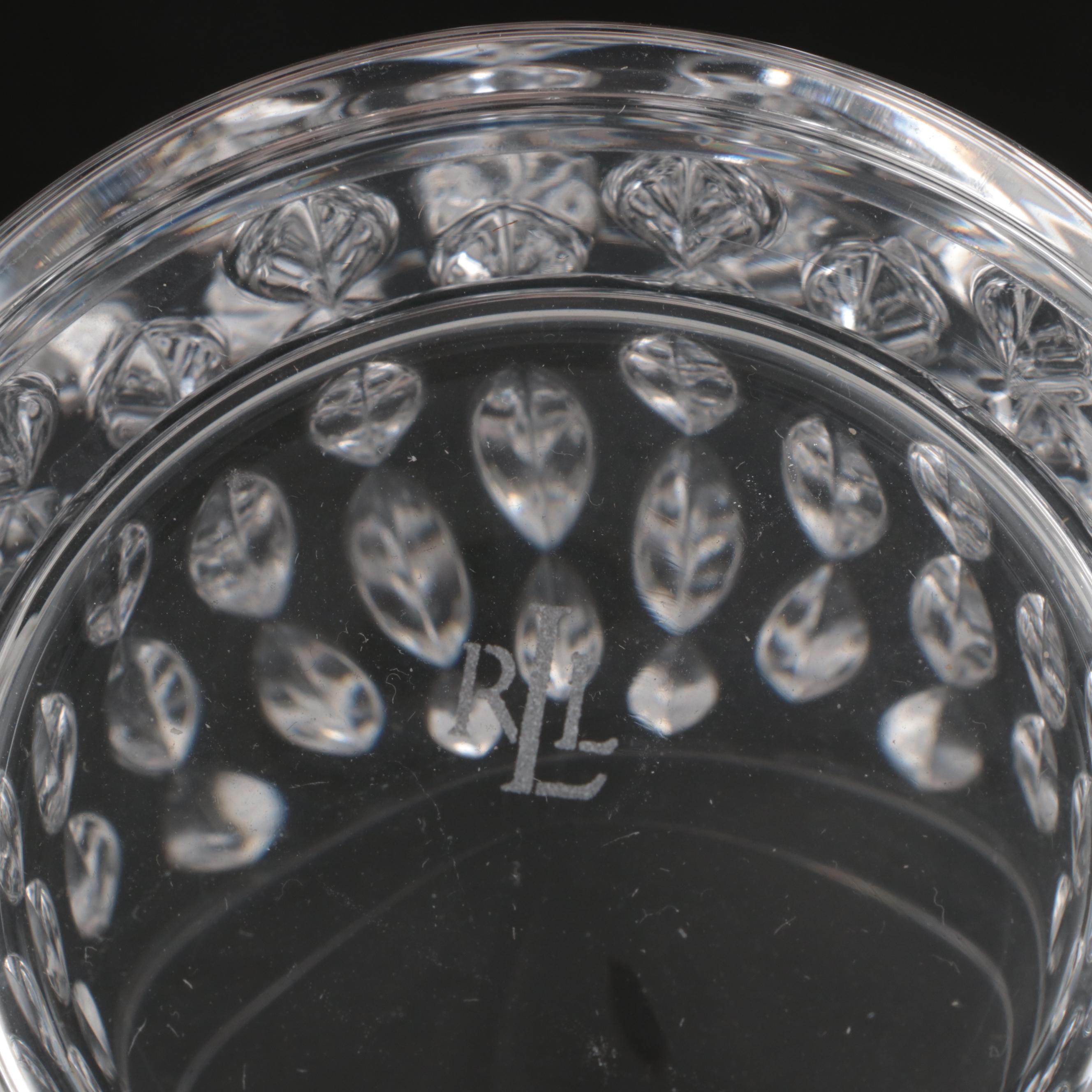 Contemporary Ralph Lauren "Aston" Crystal Highball and Old Fashioned Glasses