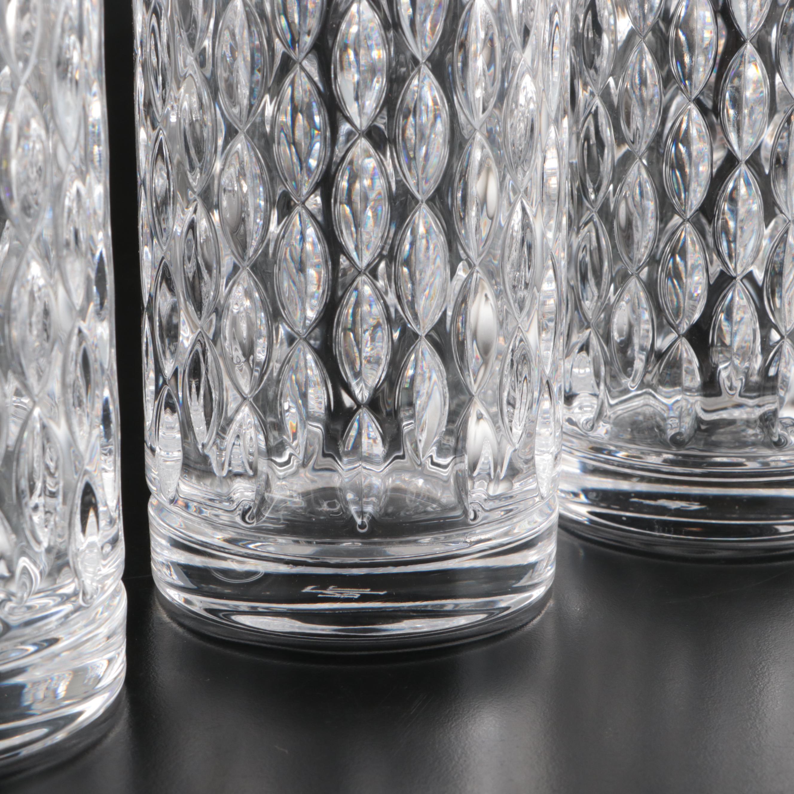 Contemporary Ralph Lauren "Aston" Crystal Highball and Old Fashioned Glasses