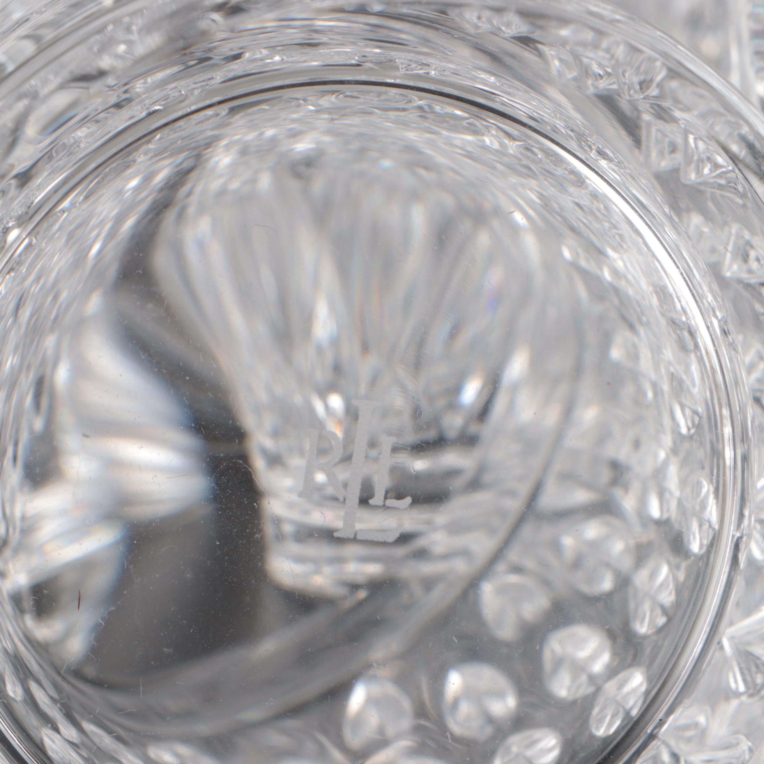 Contemporary Ralph Lauren "Aston" Crystal Highball and Old Fashioned Glasses