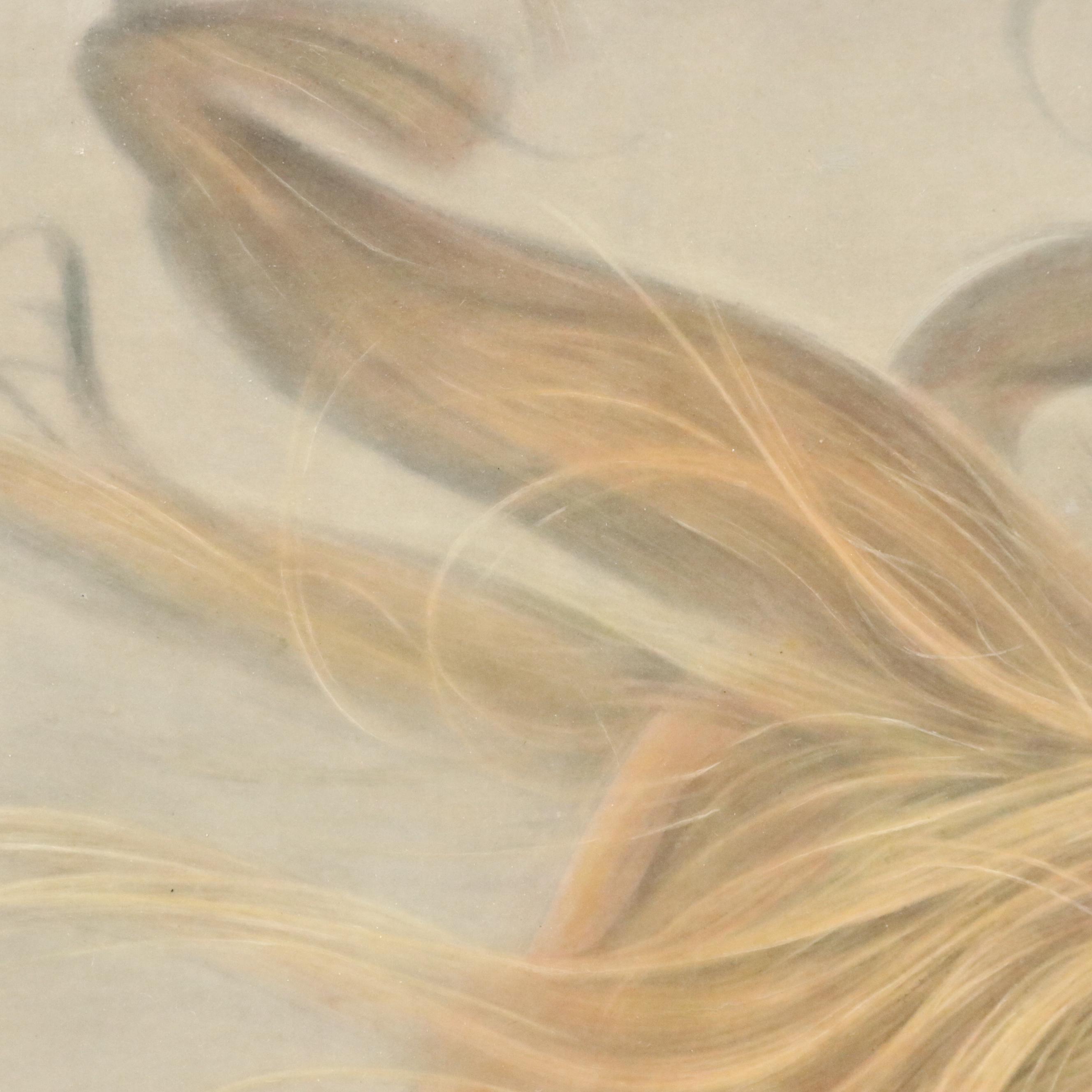 Reid Gardner Tempera Portrait of Topless Woman "Summer of the Ankh," 1967