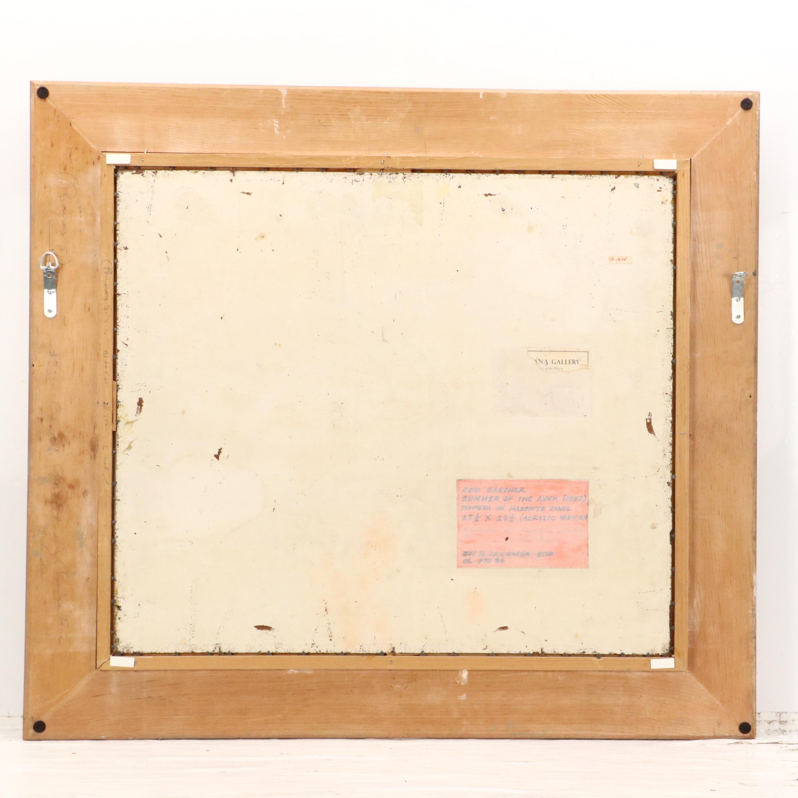 Reid Gardner Tempera Portrait of Topless Woman "Summer of the Ankh," 1967