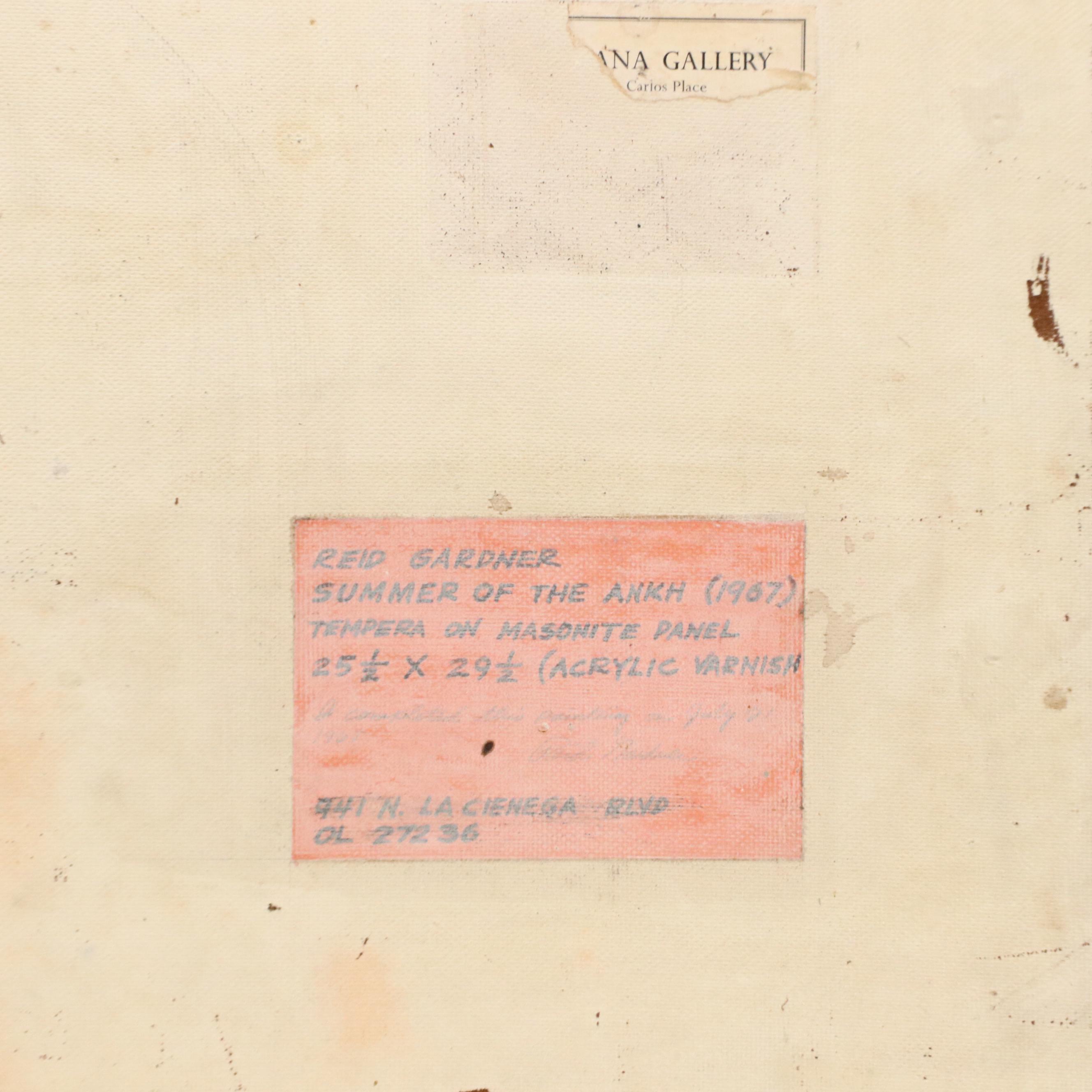 Reid Gardner Tempera Portrait of Topless Woman "Summer of the Ankh," 1967