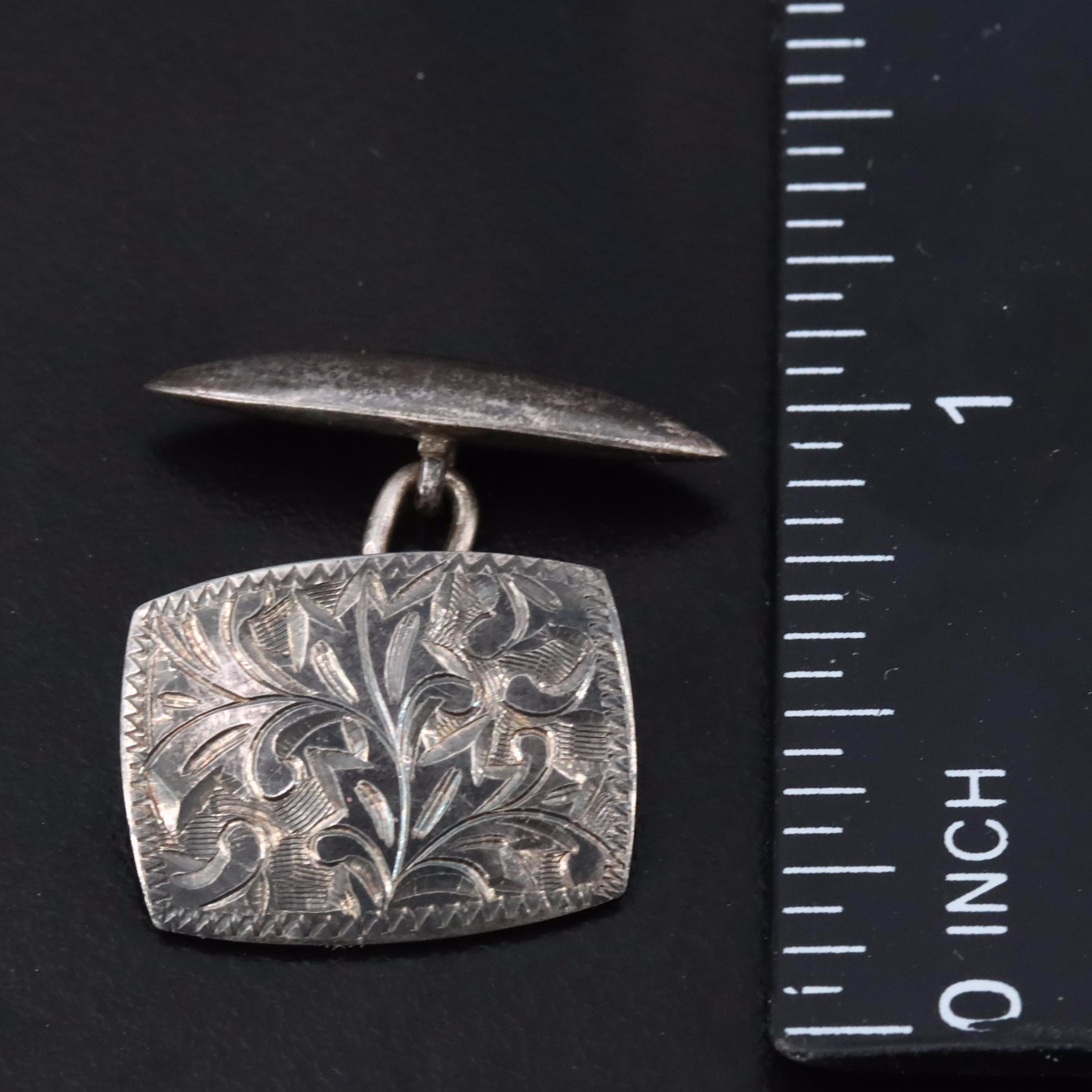 Vintage Sterling Stampwork Cufflinks