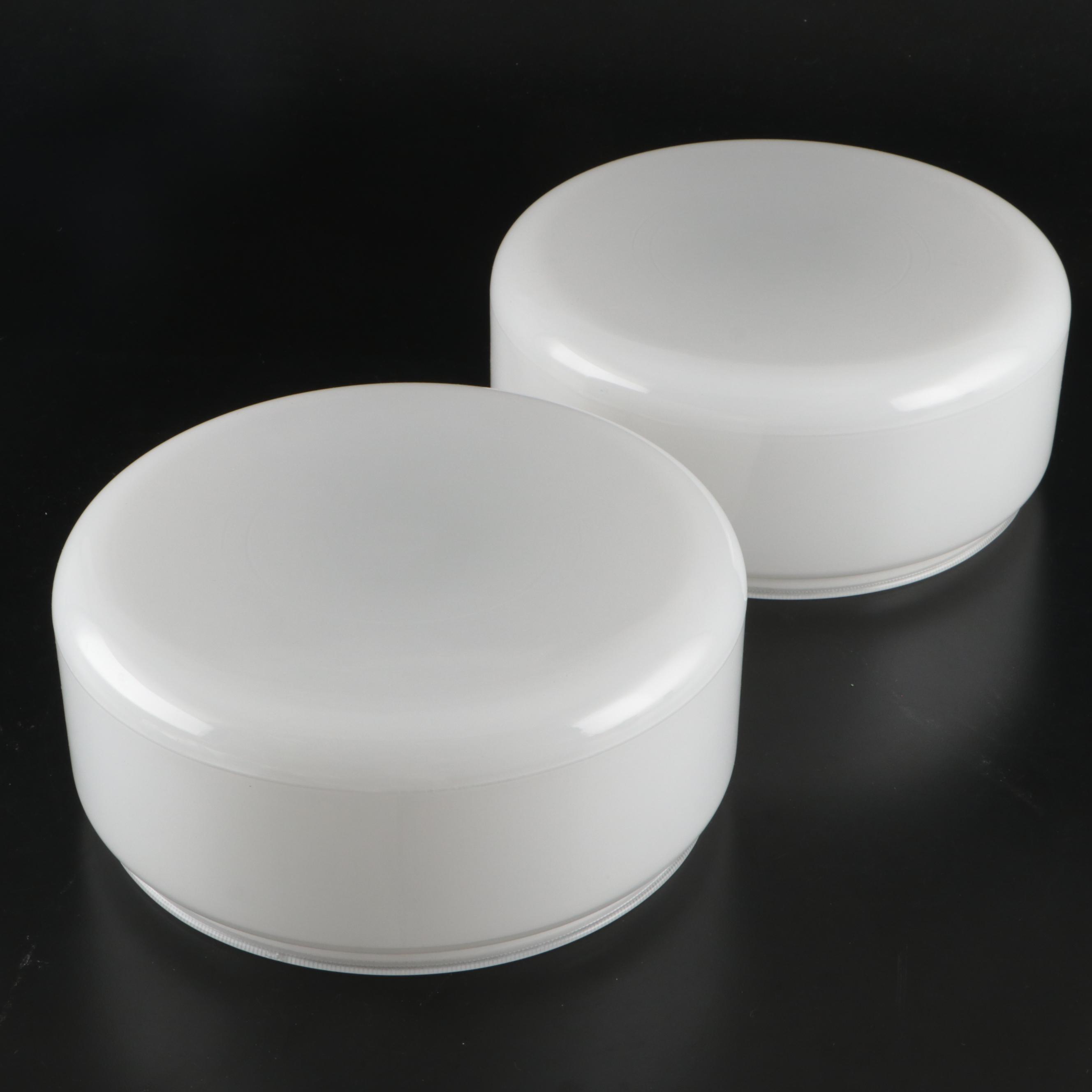 Pair of Contemporary Glass Flush Mount Ceiling Lights