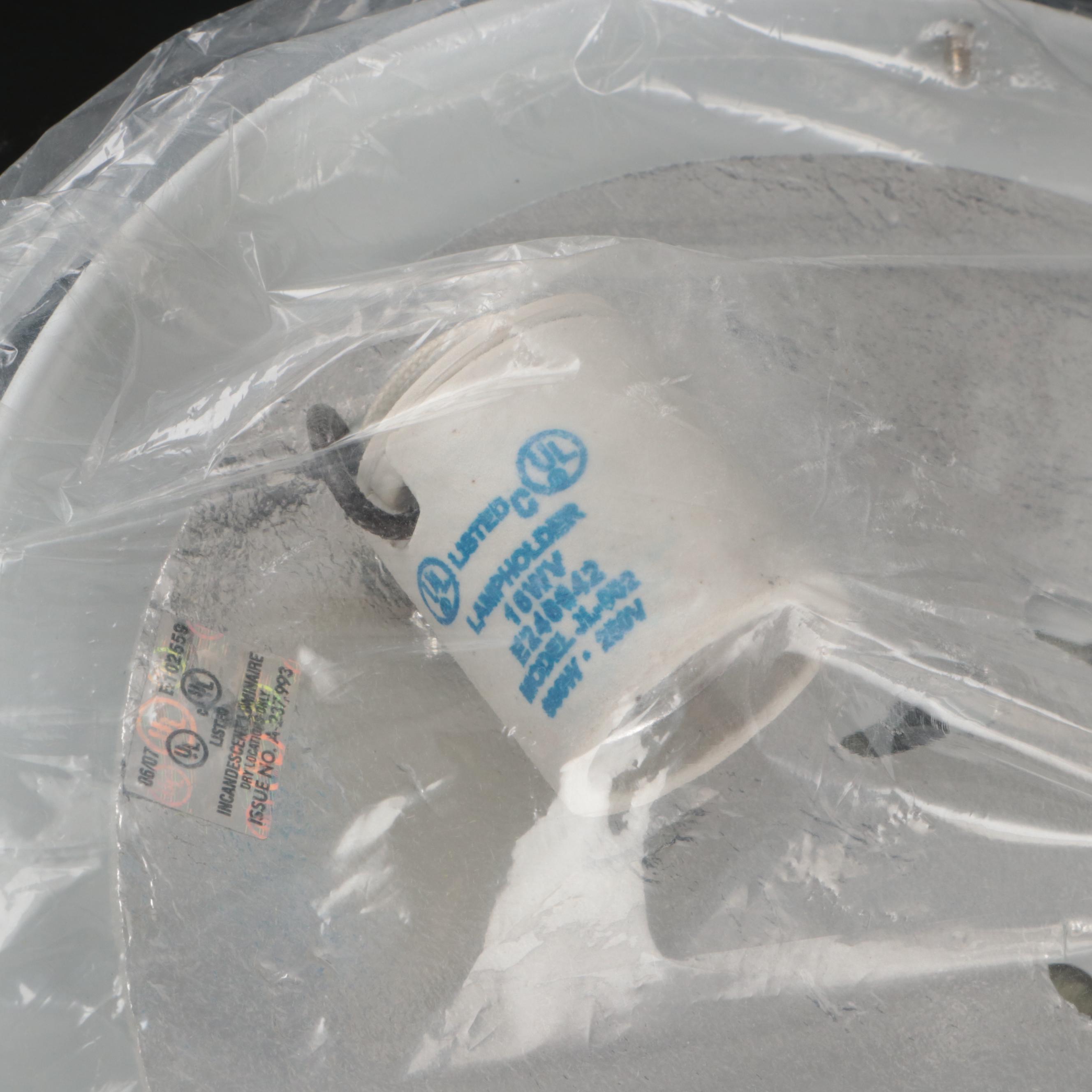 Pair of Contemporary Glass Flush Mount Ceiling Lights