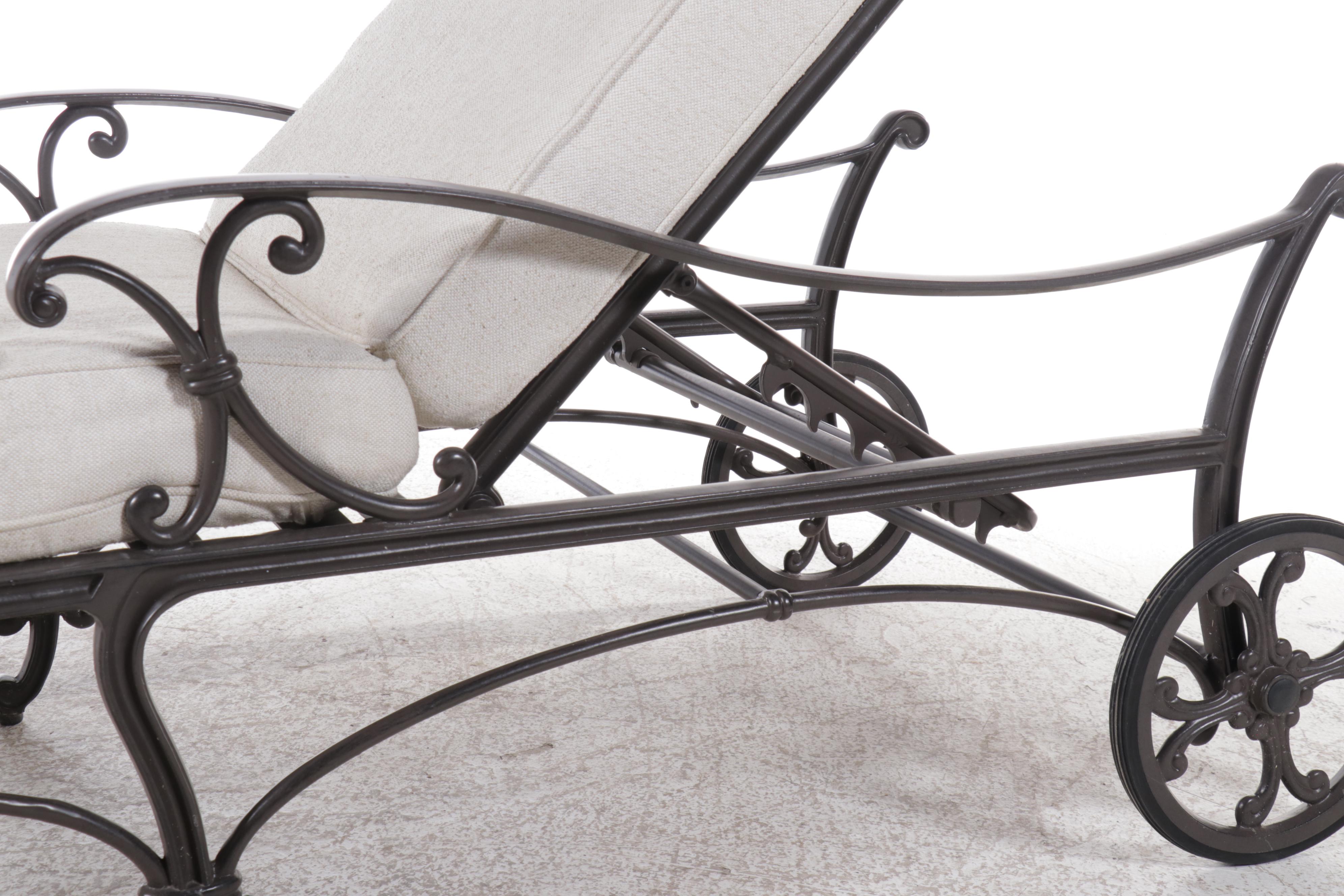 Frontgate "Orleans" Patio Chaise Lounges with 11' Market Umbrella & End Table