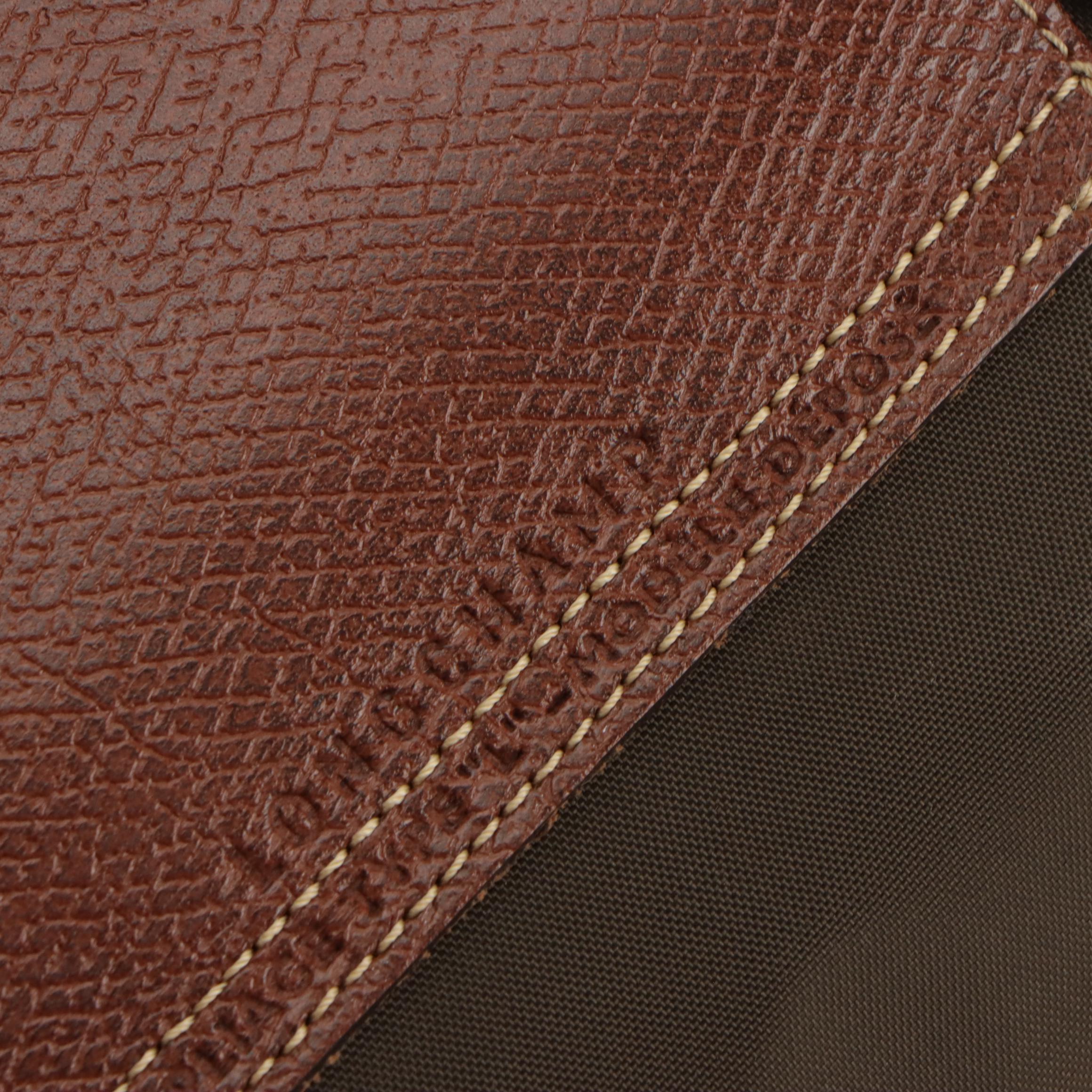 Longchamp Le Pliage Short Handle Large Travel Bag in Taupe Nylon