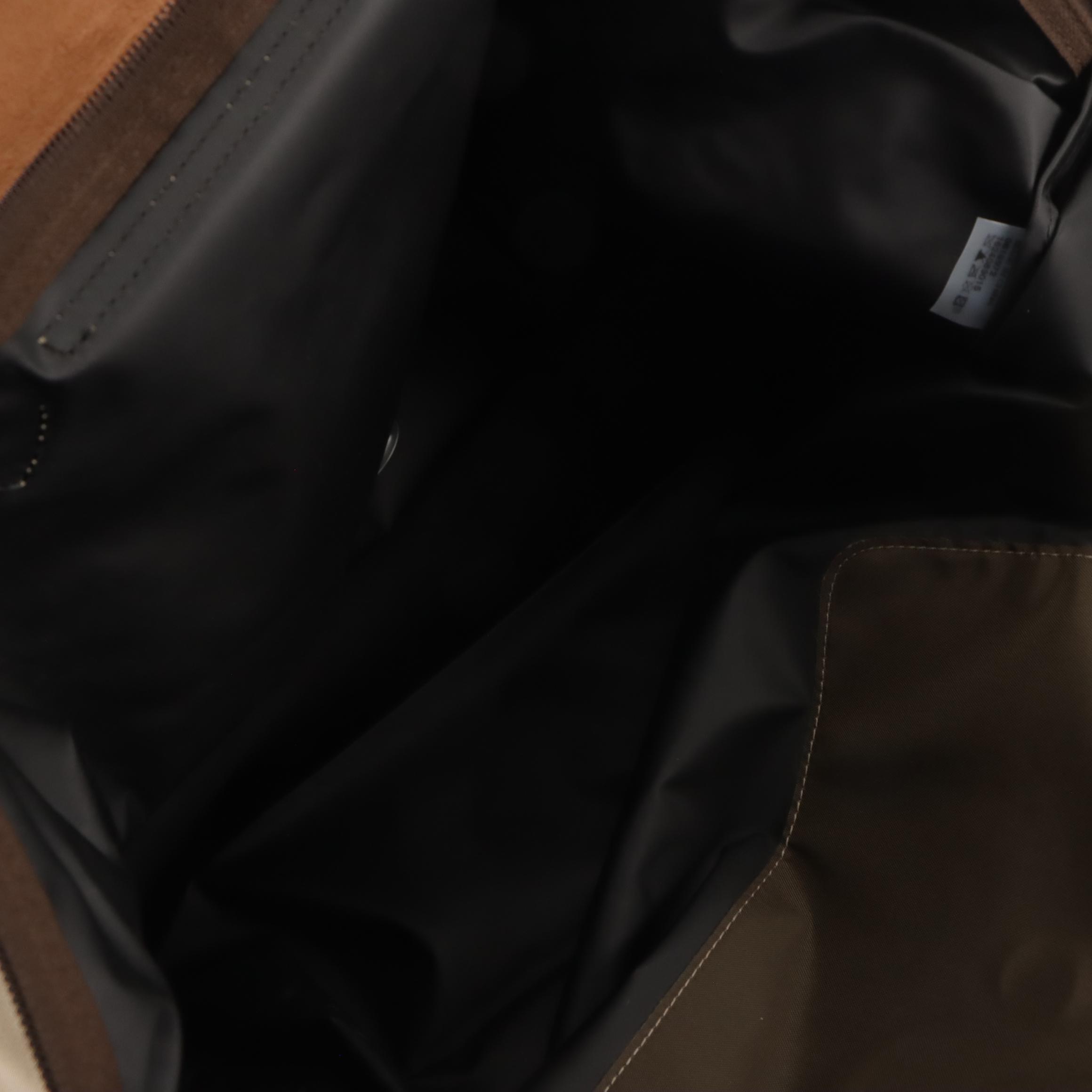 Longchamp Le Pliage Short Handle Large Travel Bag in Taupe Nylon