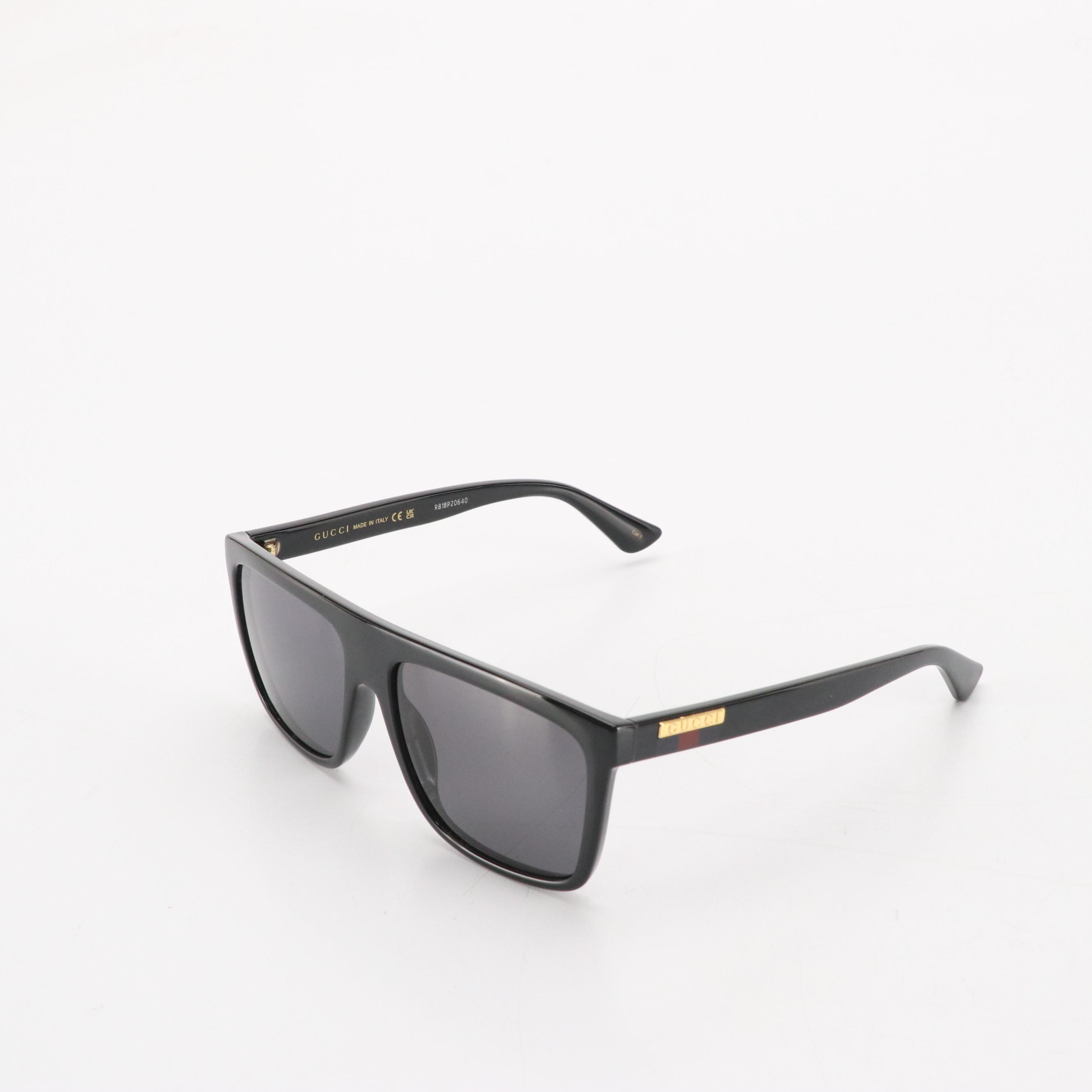 Gucci GG0748S 001 Black Square Unisex Sunglasses in Case