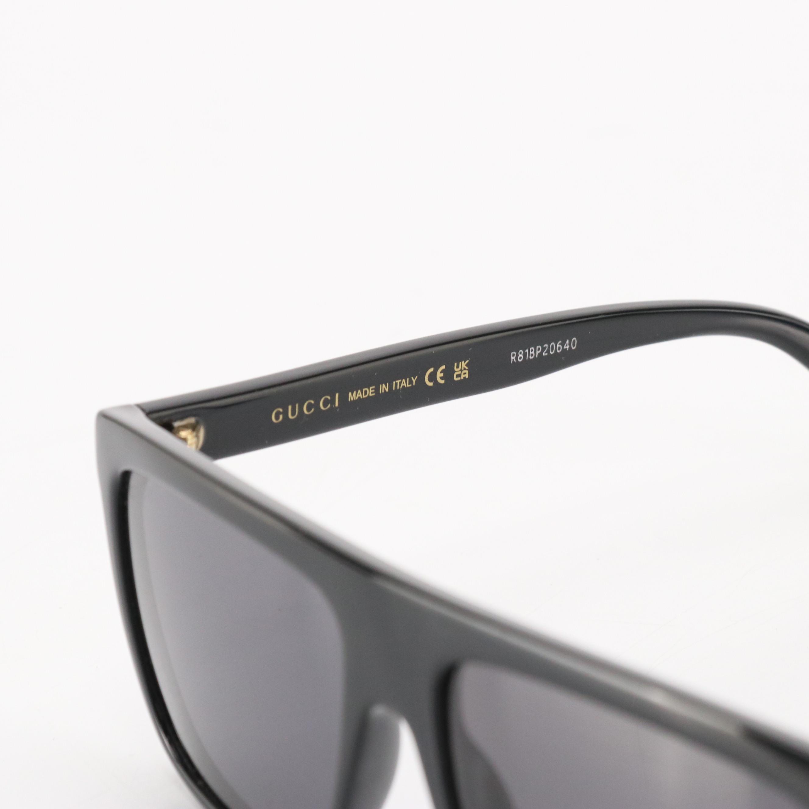 Gucci GG0748S 001 Black Square Unisex Sunglasses in Case