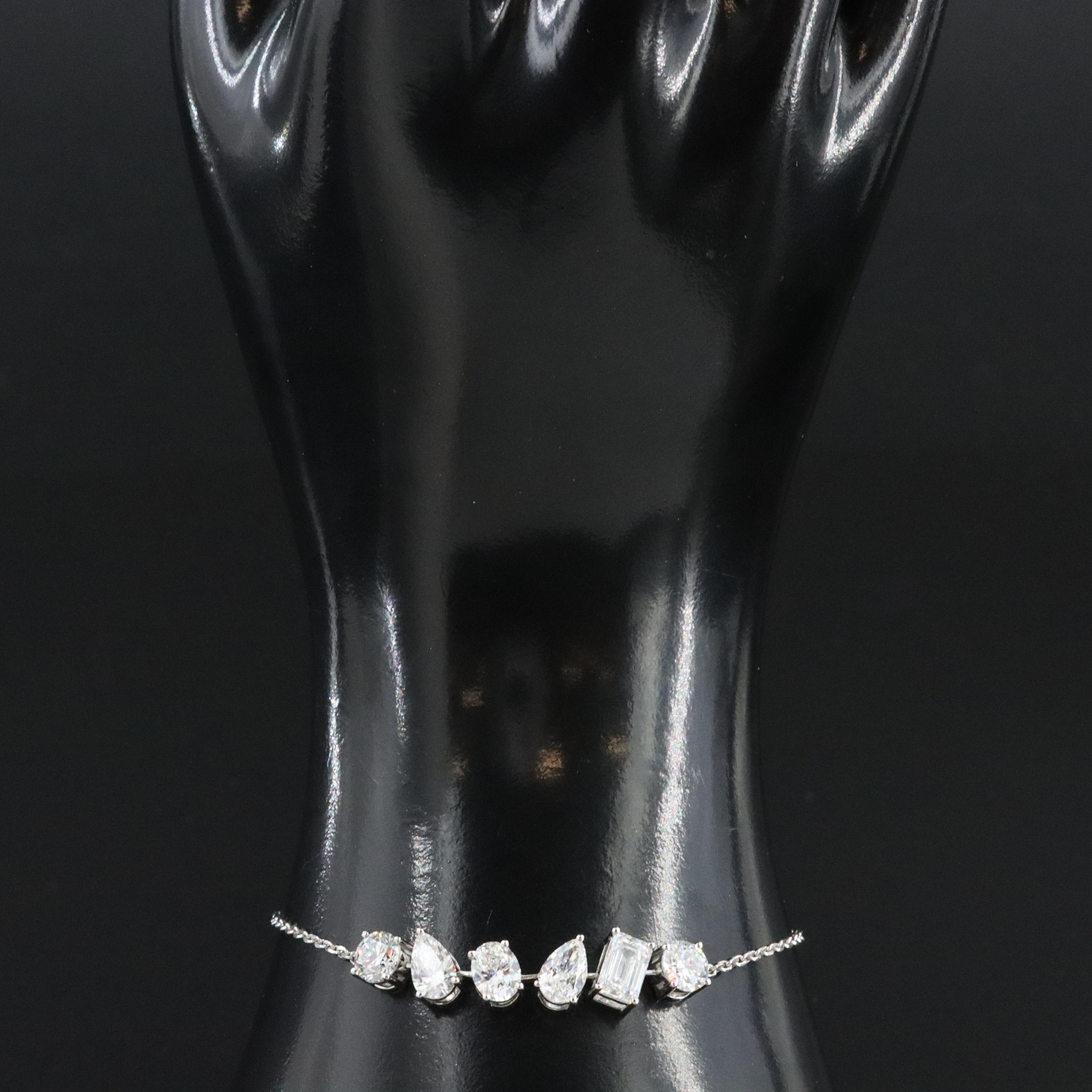 Platinum 4.15 CTW Lab Grown Diamond Bracelet