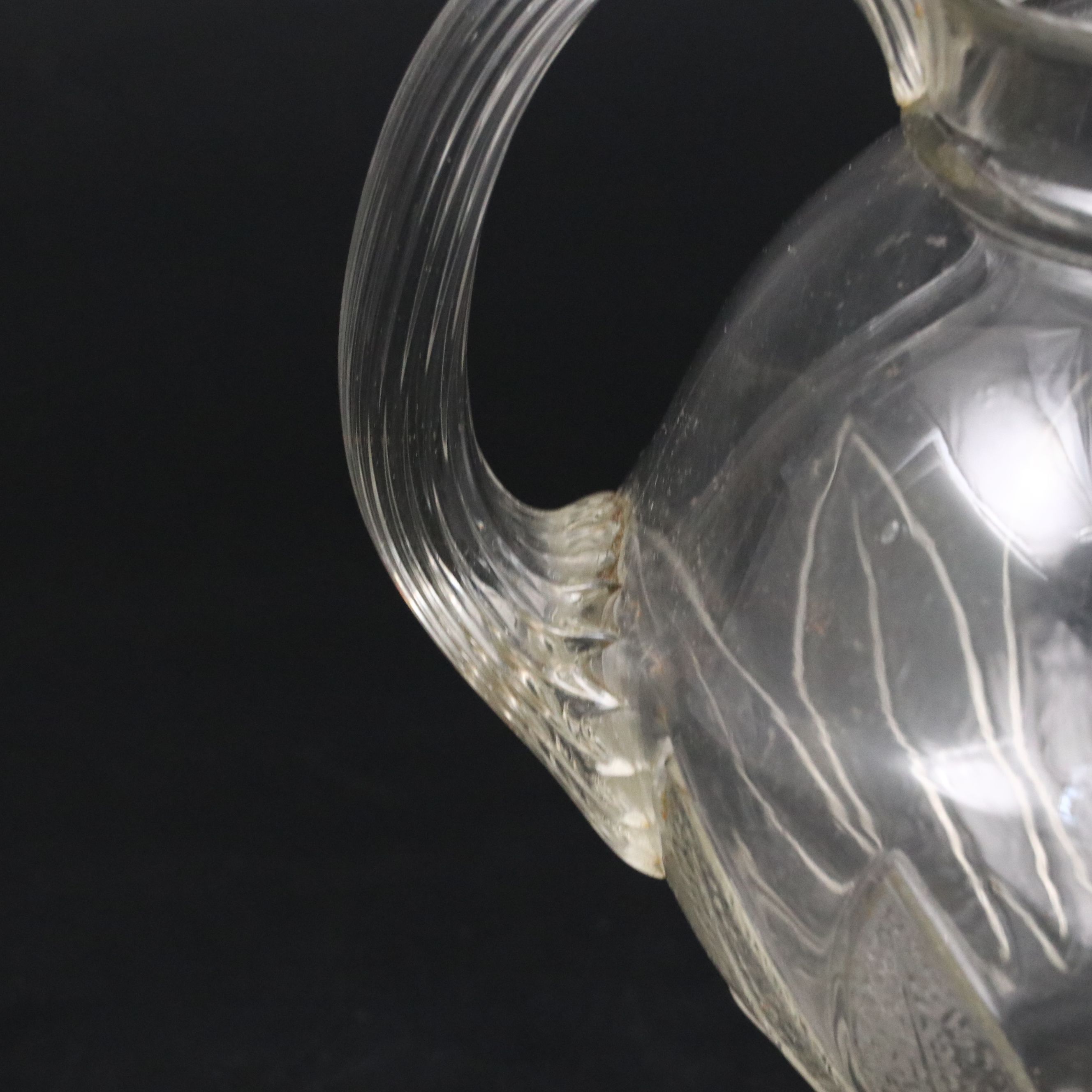 MacBeth-Evans ""Crystal Leaf" Glass Pitcher and Tumblers