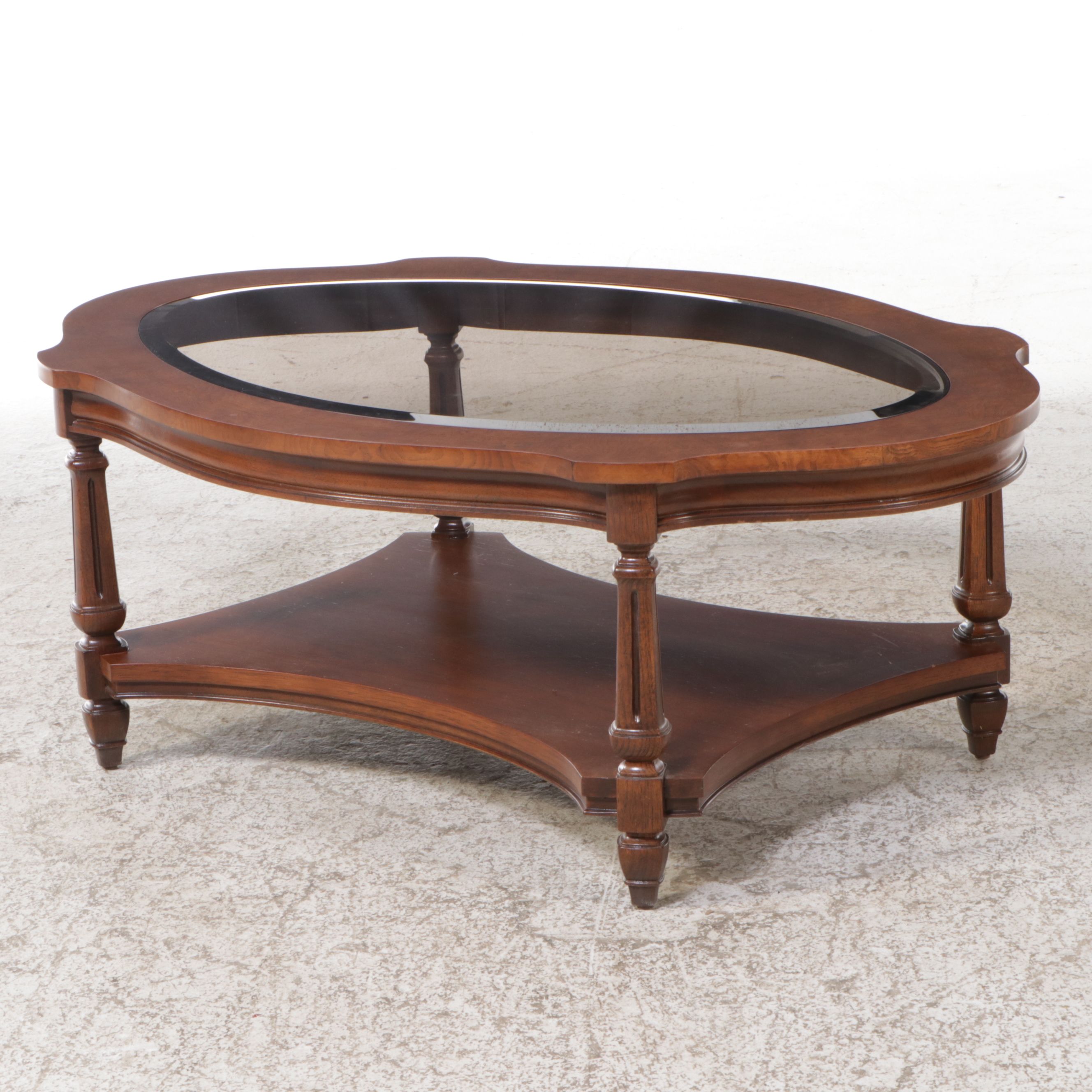Thomasville Traditional Style Coffee Table with Glass Top