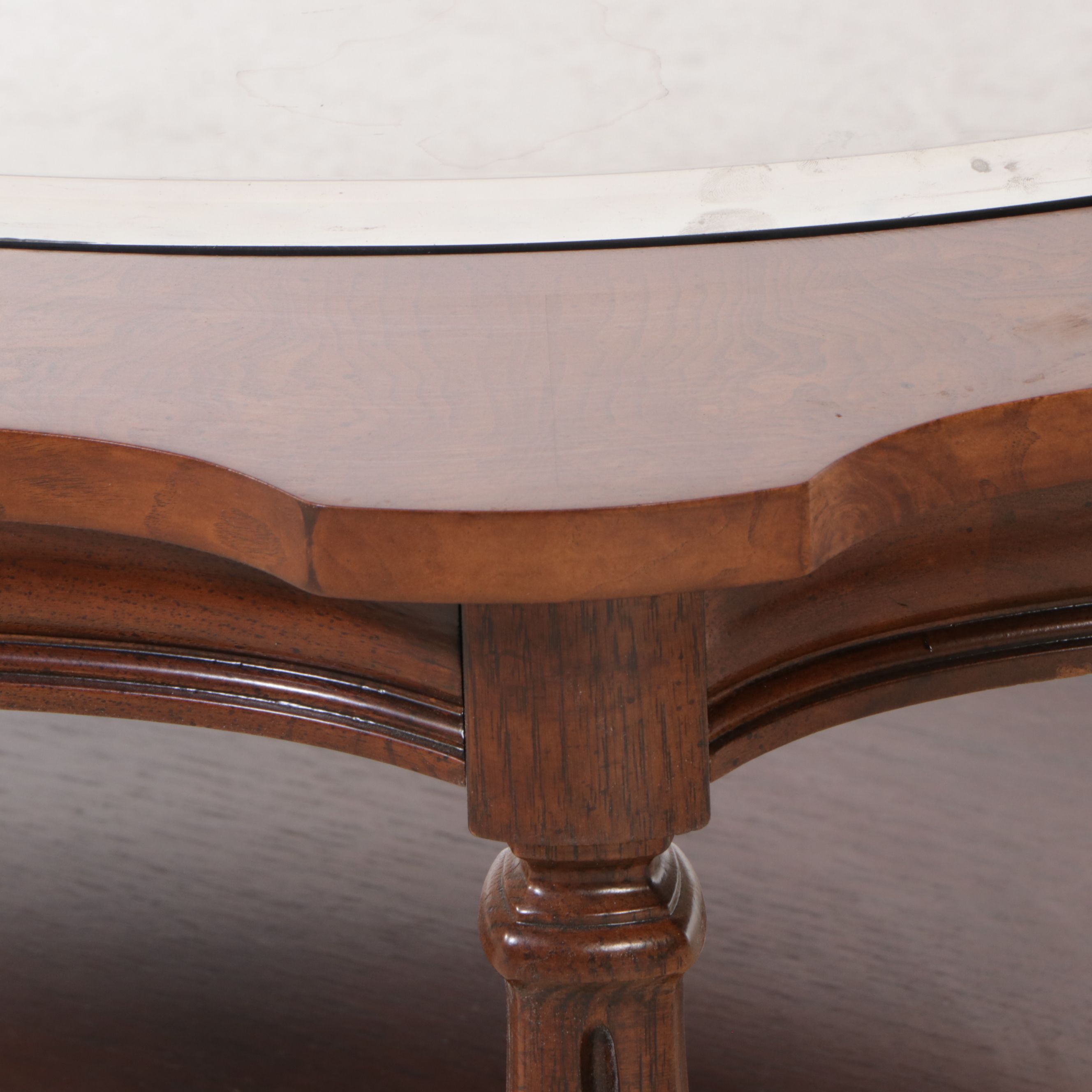 Thomasville Traditional Style Coffee Table with Glass Top