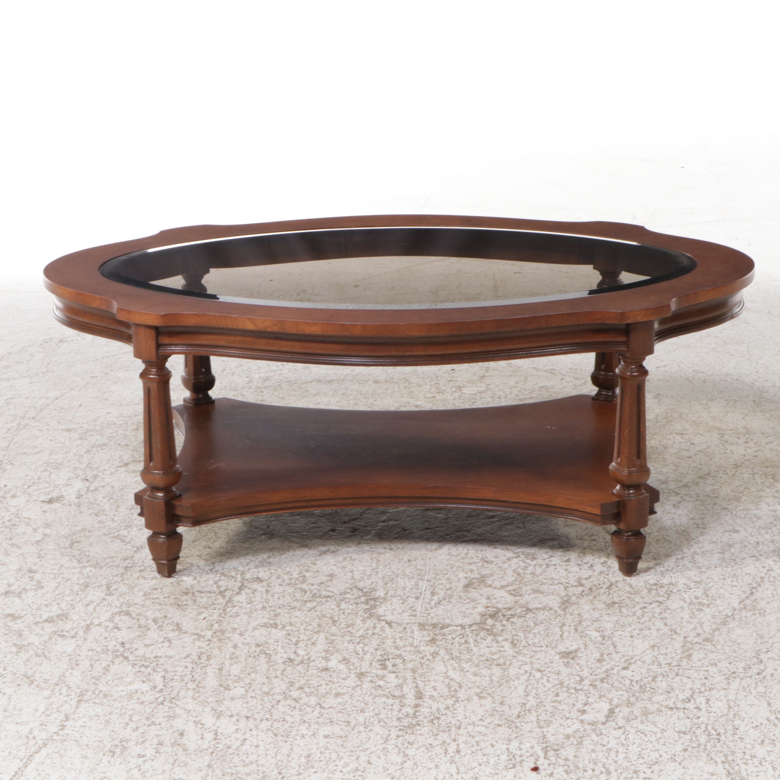 Thomasville Traditional Style Coffee Table with Glass Top
