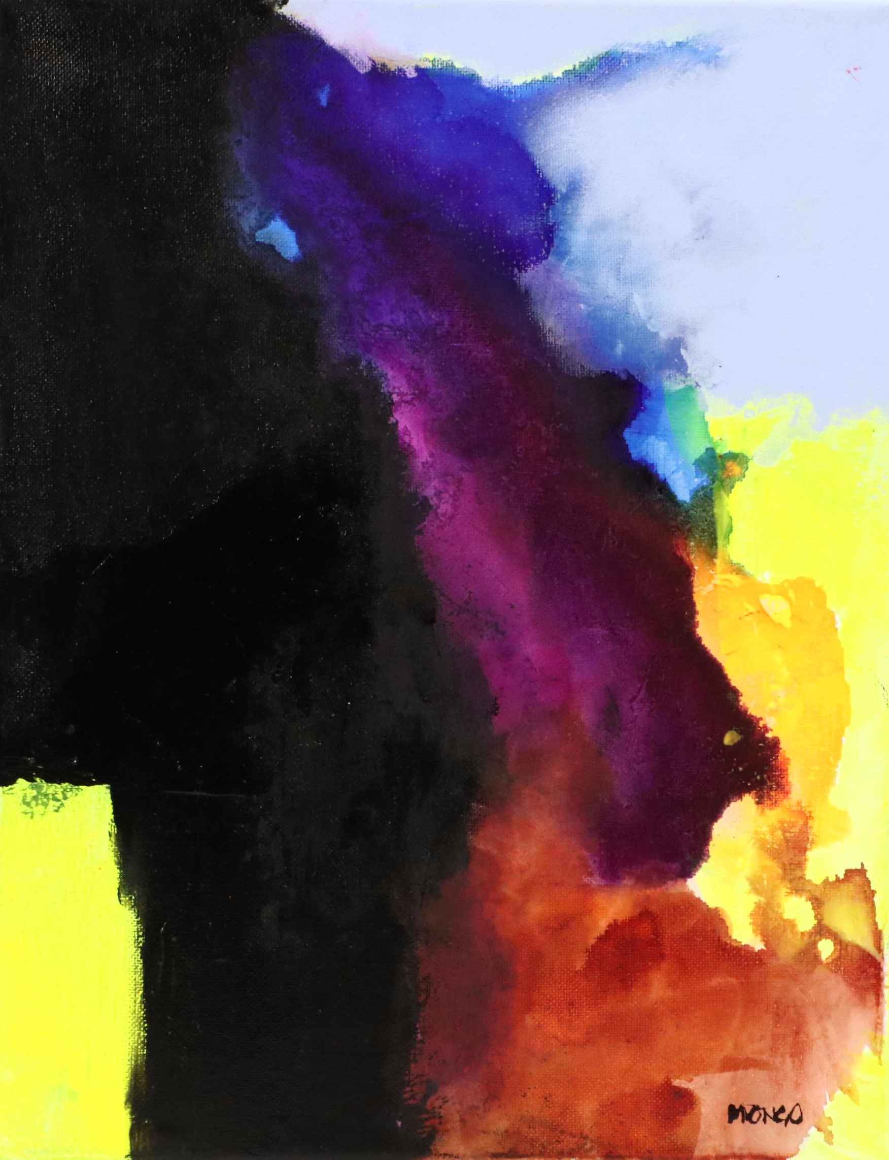 Milagros Pongo Abstract Mixed Media Painting "Eternal Lights," 21st Century