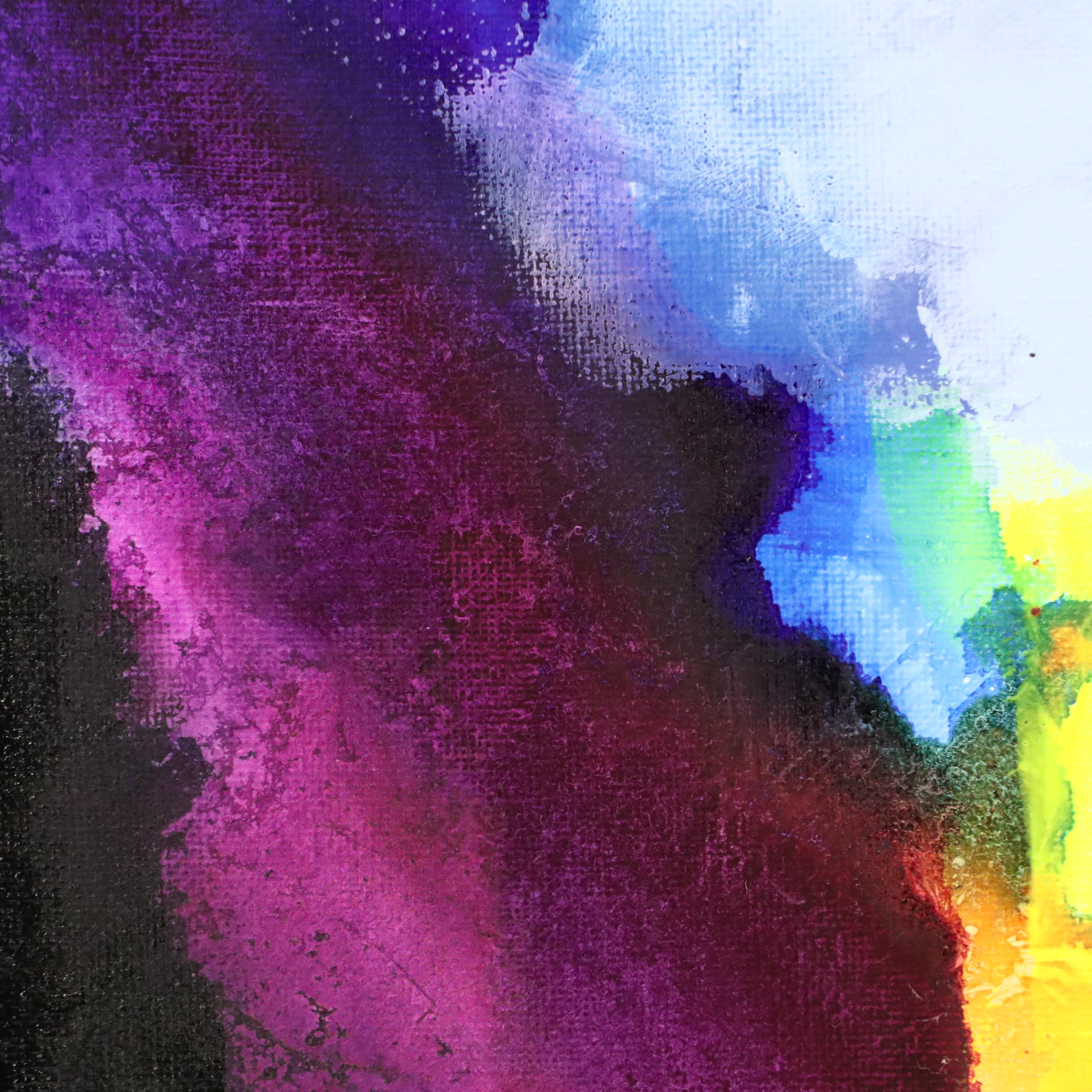 Milagros Pongo Abstract Mixed Media Painting "Eternal Lights," 21st Century