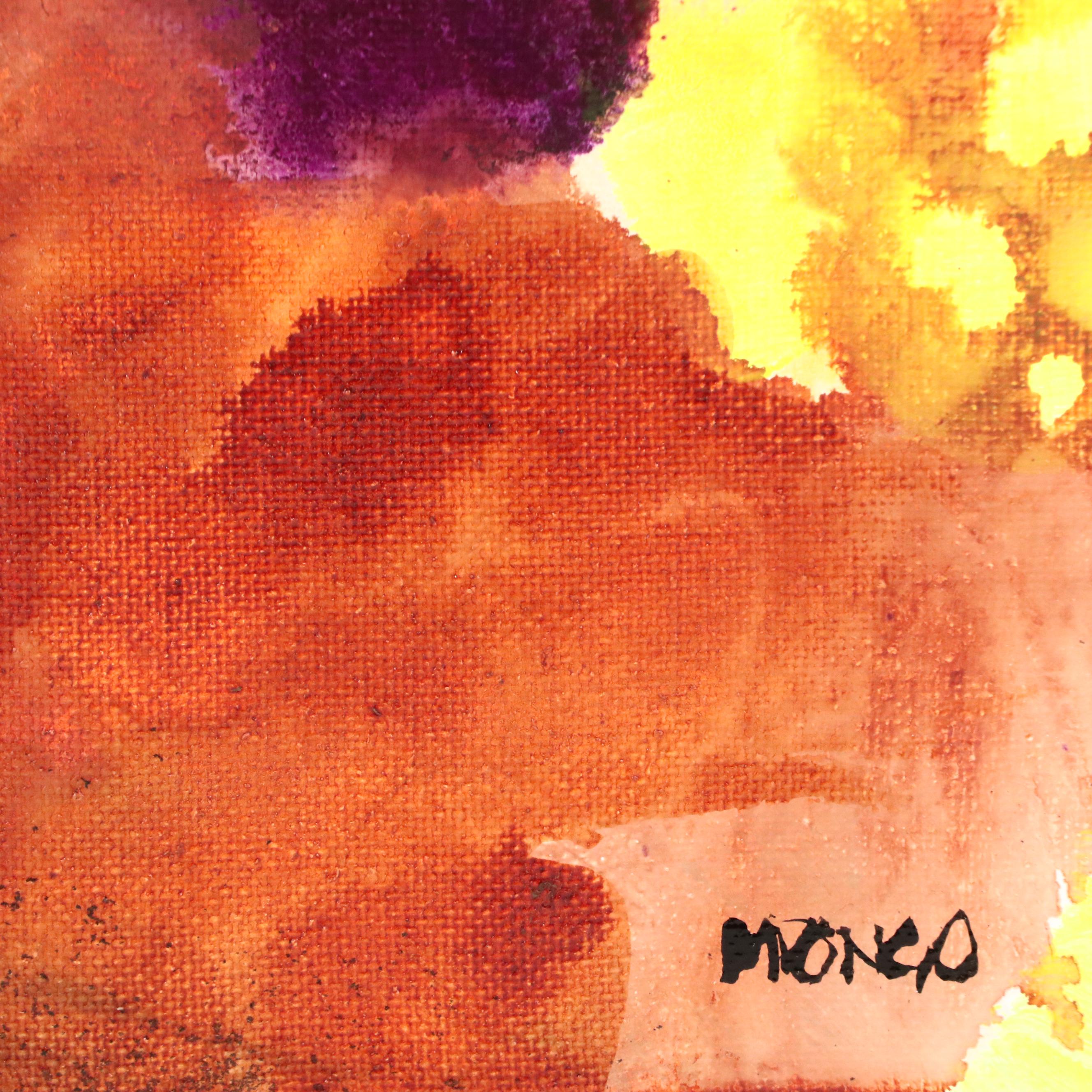 Milagros Pongo Abstract Mixed Media Painting "Eternal Lights," 21st Century