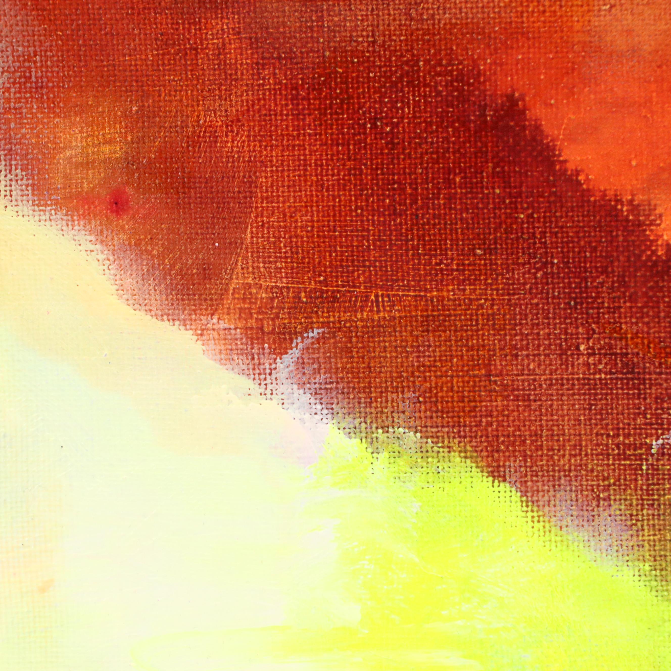 Milagros Pongo Stylized Seascape Mixed Media Painting "Marina," 21st Century