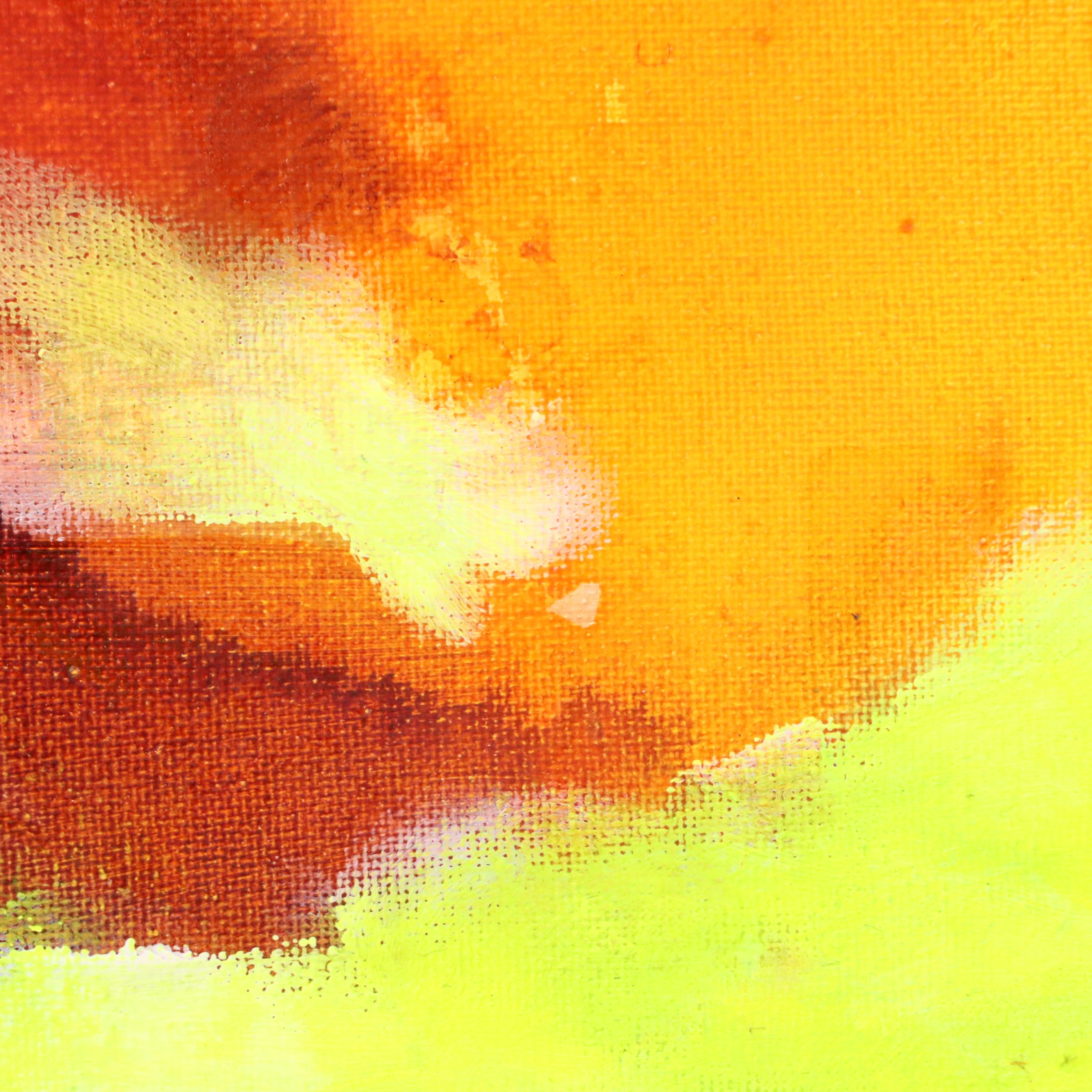 Milagros Pongo Stylized Seascape Mixed Media Painting "Marina," 21st Century