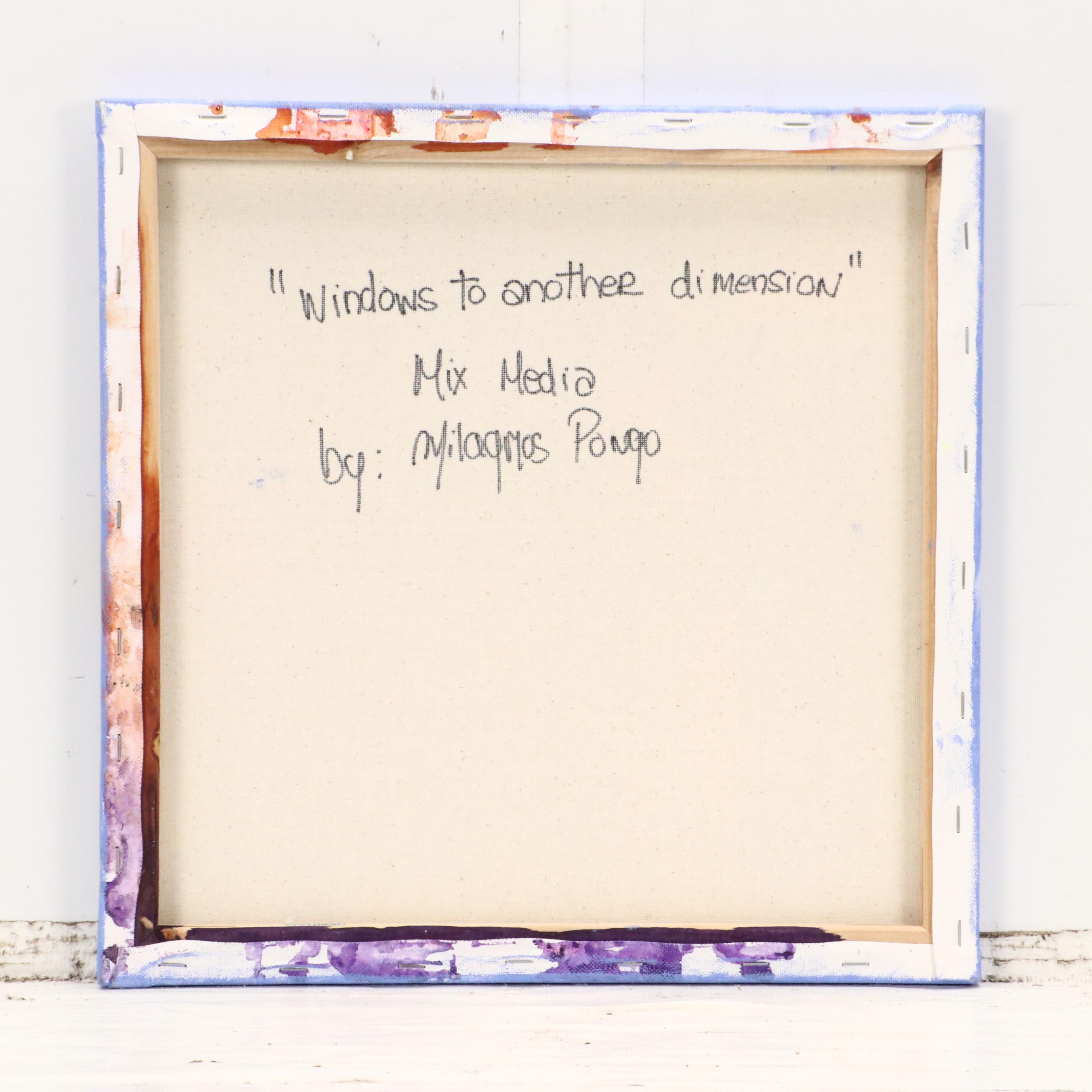 Milagros Pongo Abstract Mixed Media Painting "Windows to Another Dimension"