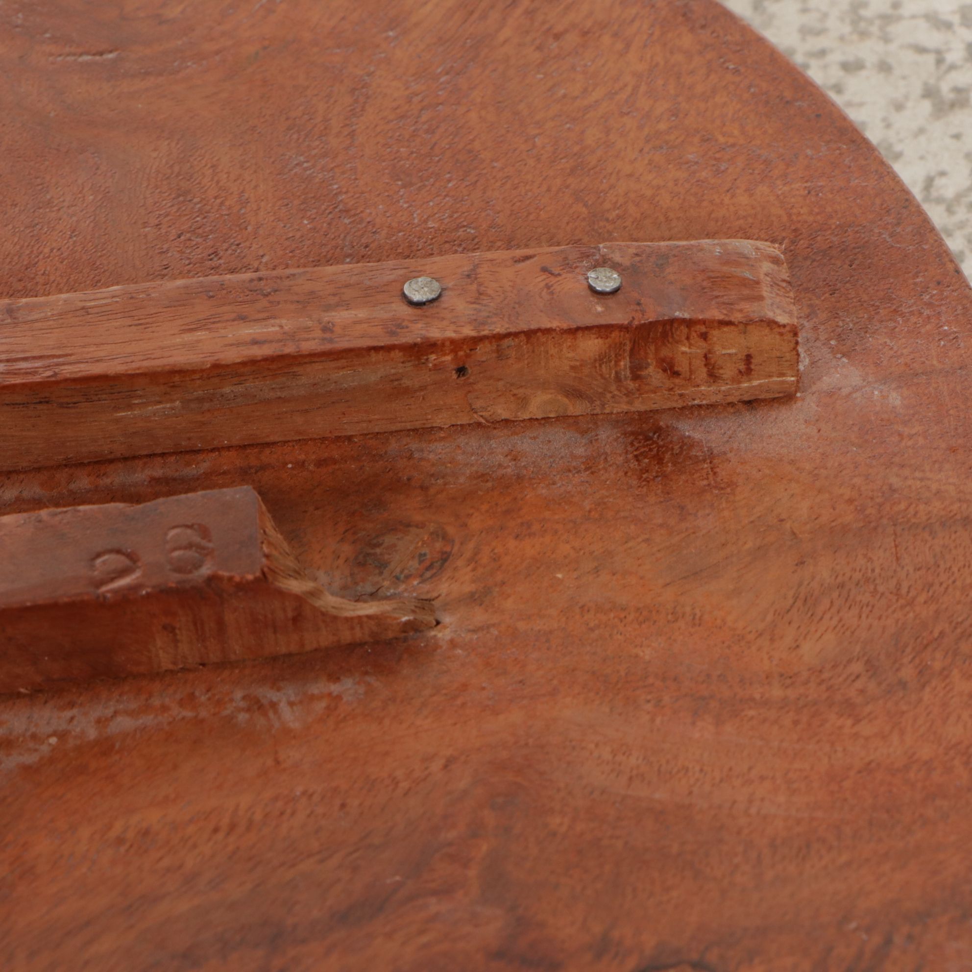 Anglo-Indian Carved Wood Circular Folding Plant Stand