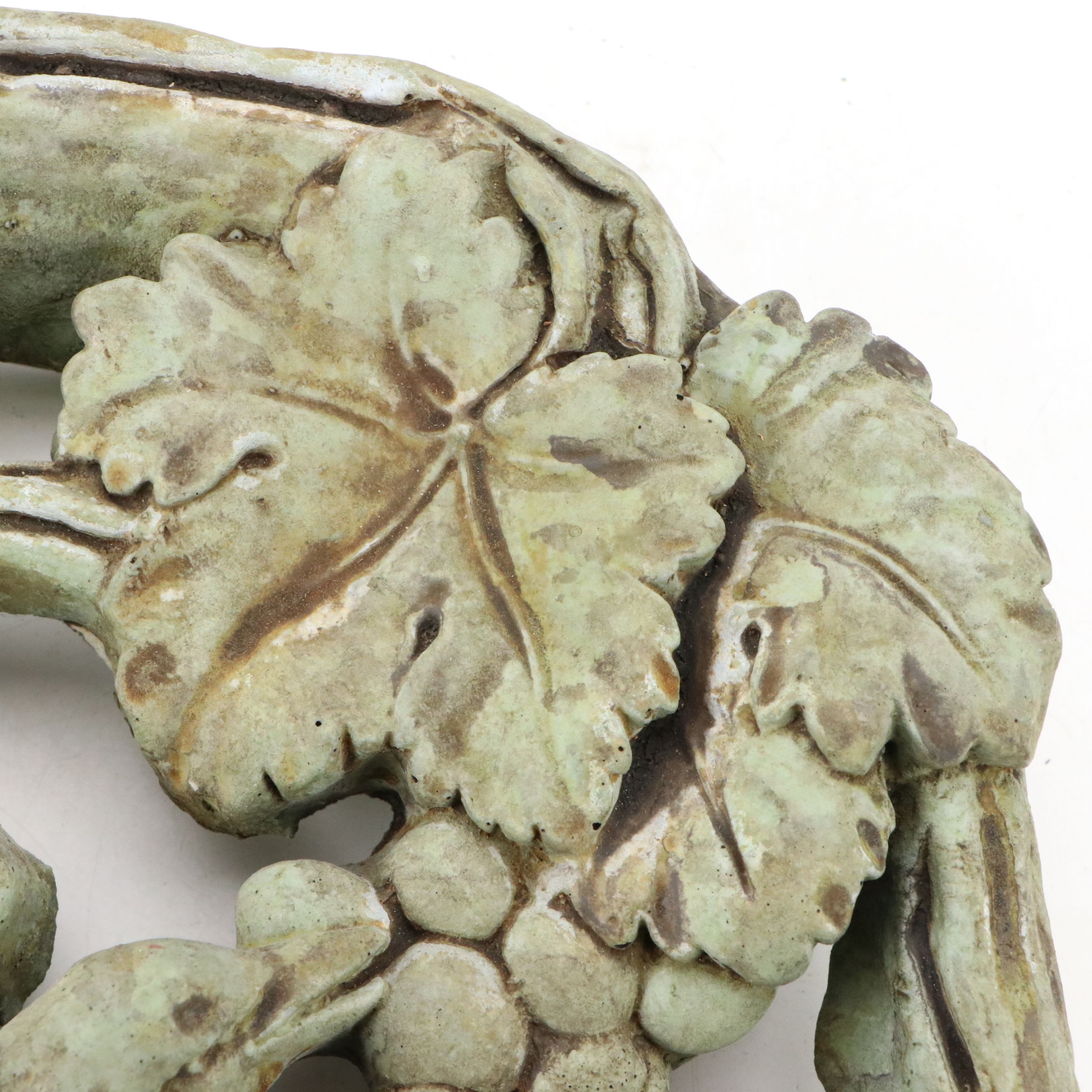 Unique Stone Co. Rustic Oval Bird and Grape Vine Wall Plaque