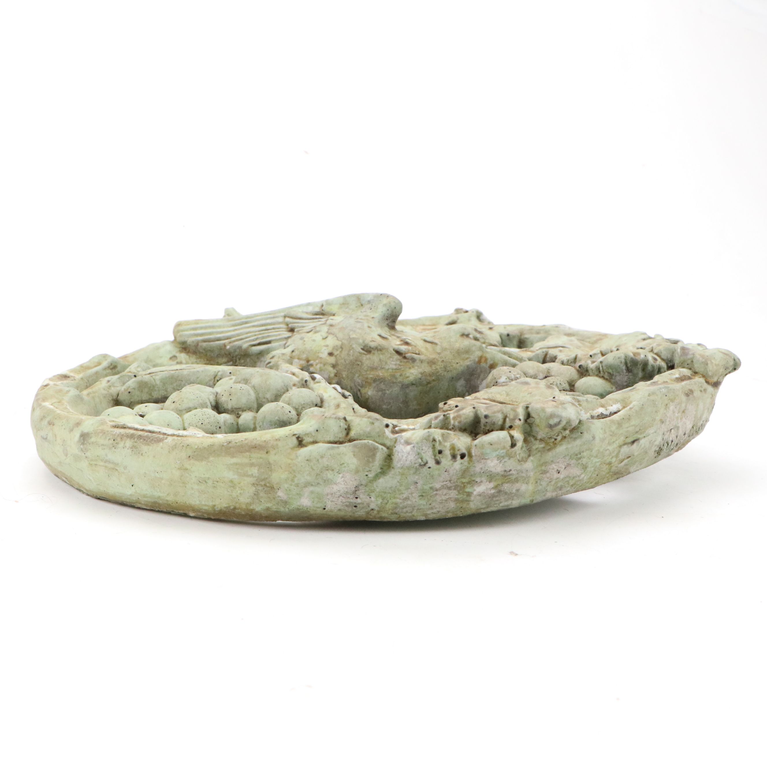 Unique Stone Co. Rustic Oval Bird and Grape Vine Wall Plaque