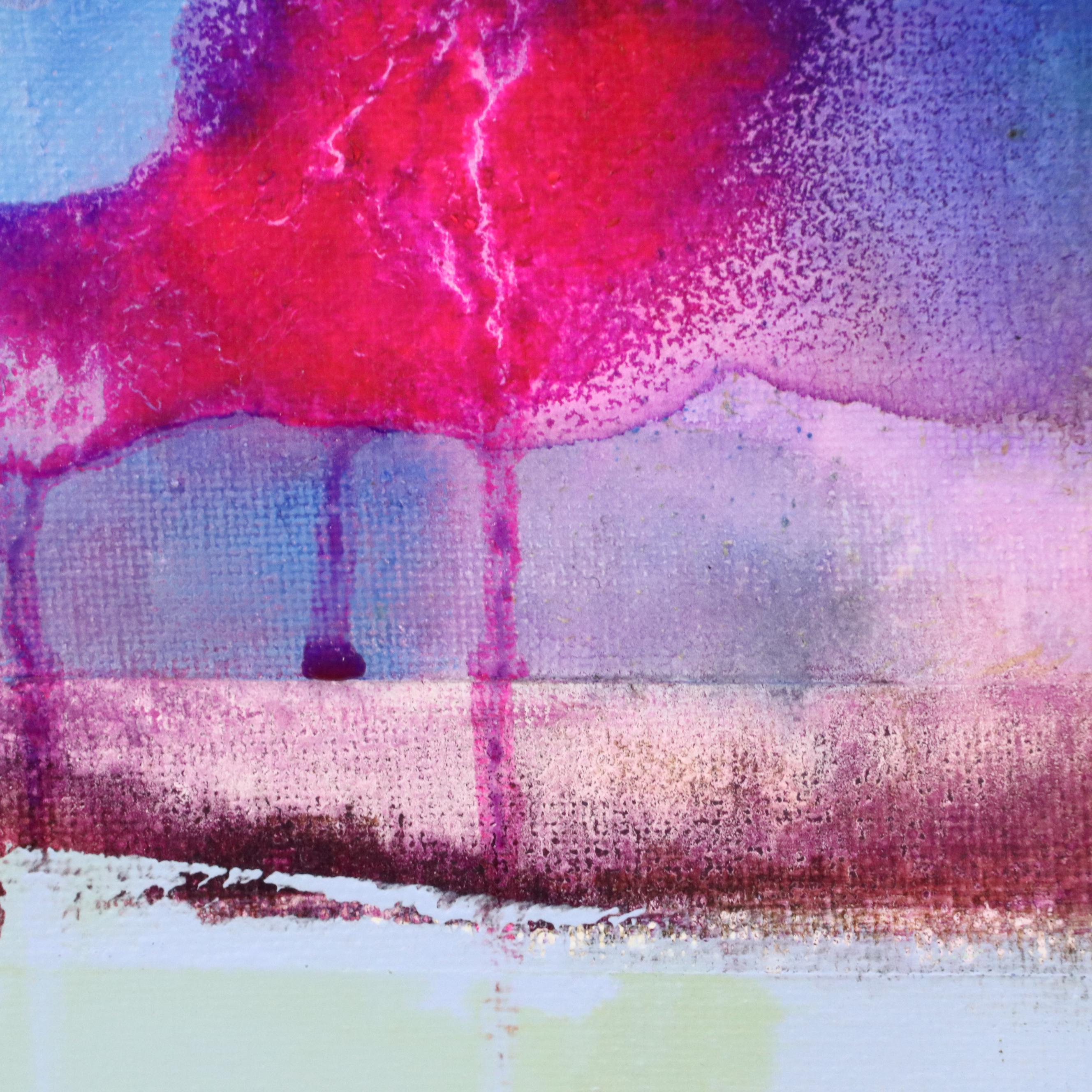 Milagros Pongo Abstract Mixed Media Painting "Caspian Sea," 21st Century