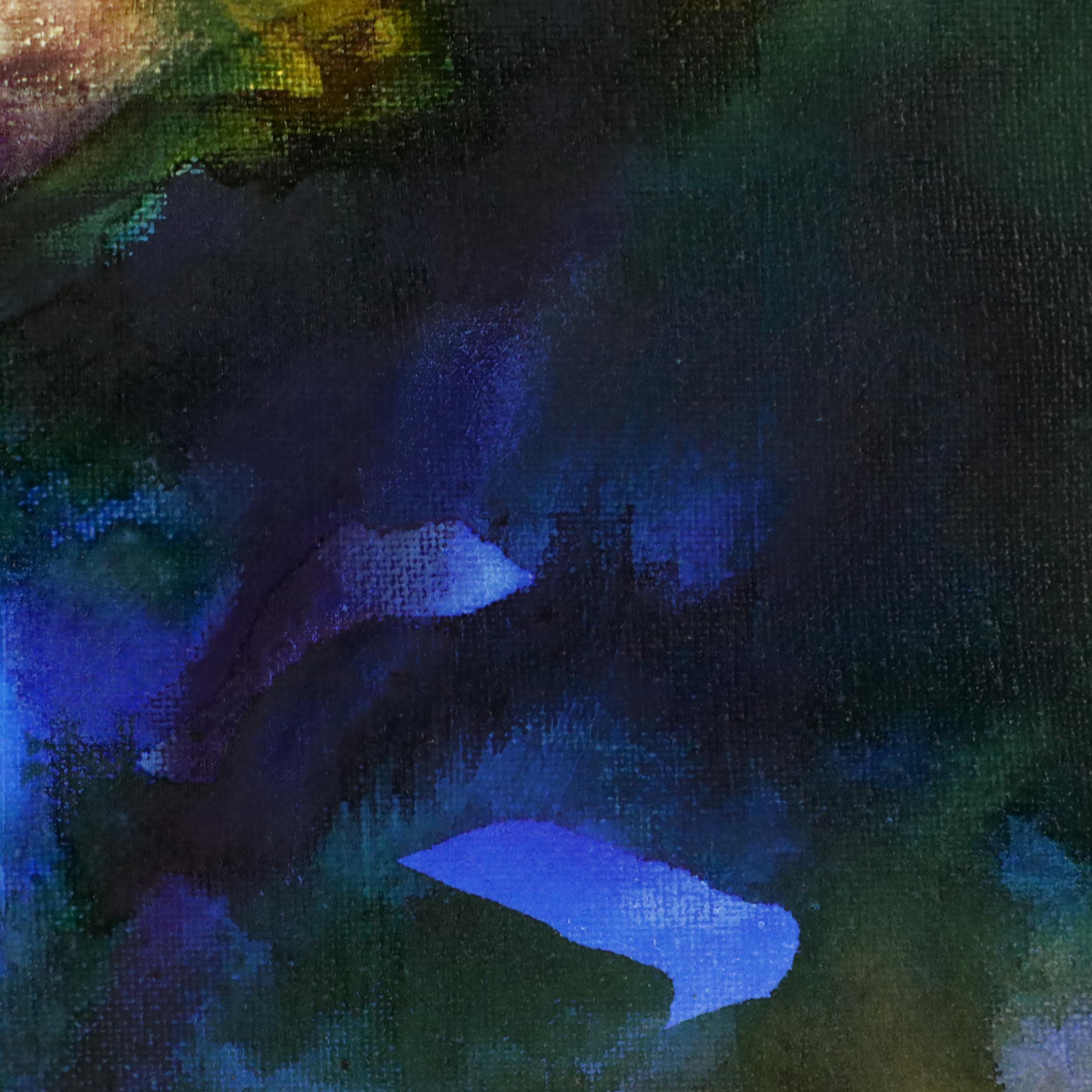 Milagros Pongo Abstract Mixed Media Painting "Caspian Sea," 21st Century