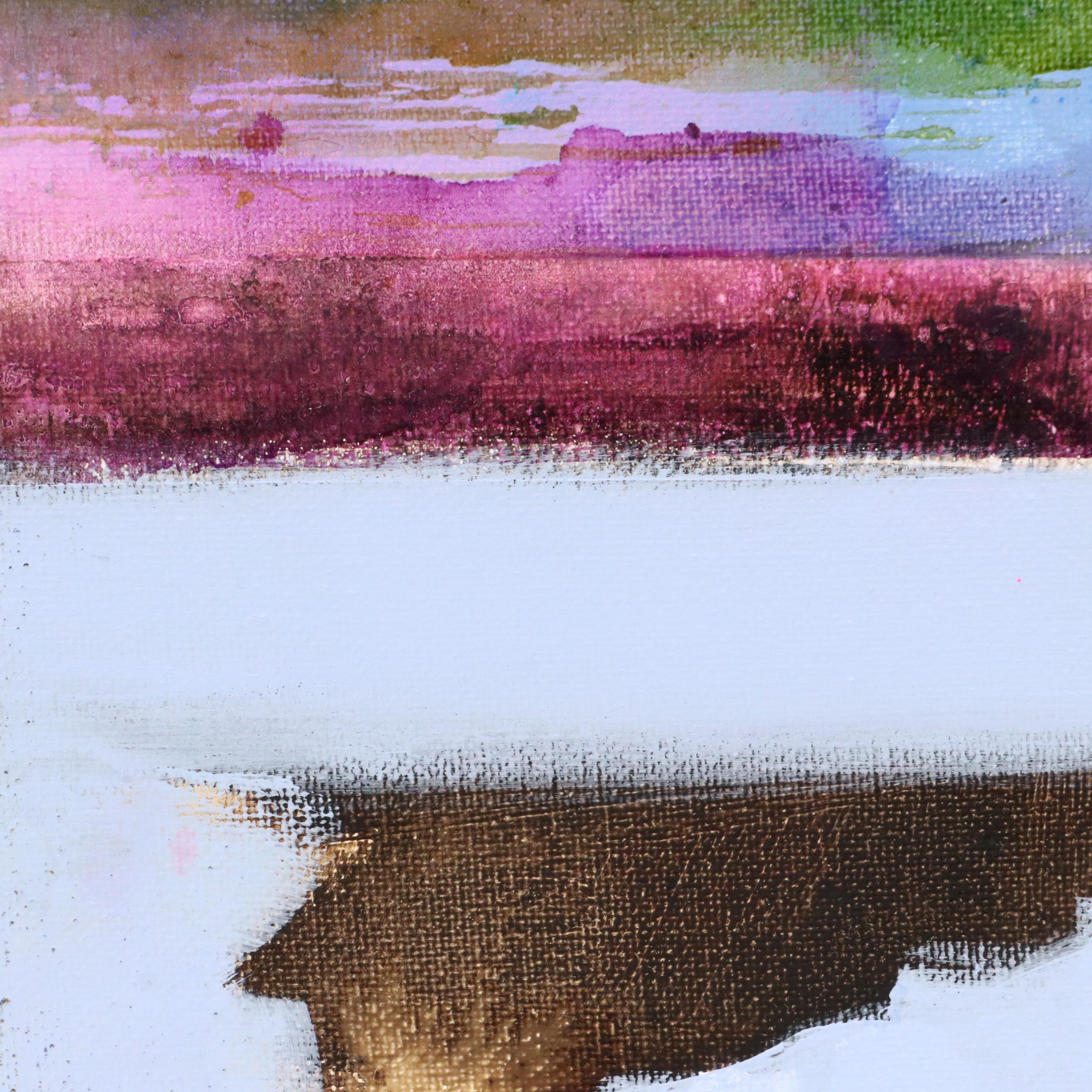 Milagros Pongo Abstract Mixed Media Painting "Caspian Sea," 21st Century