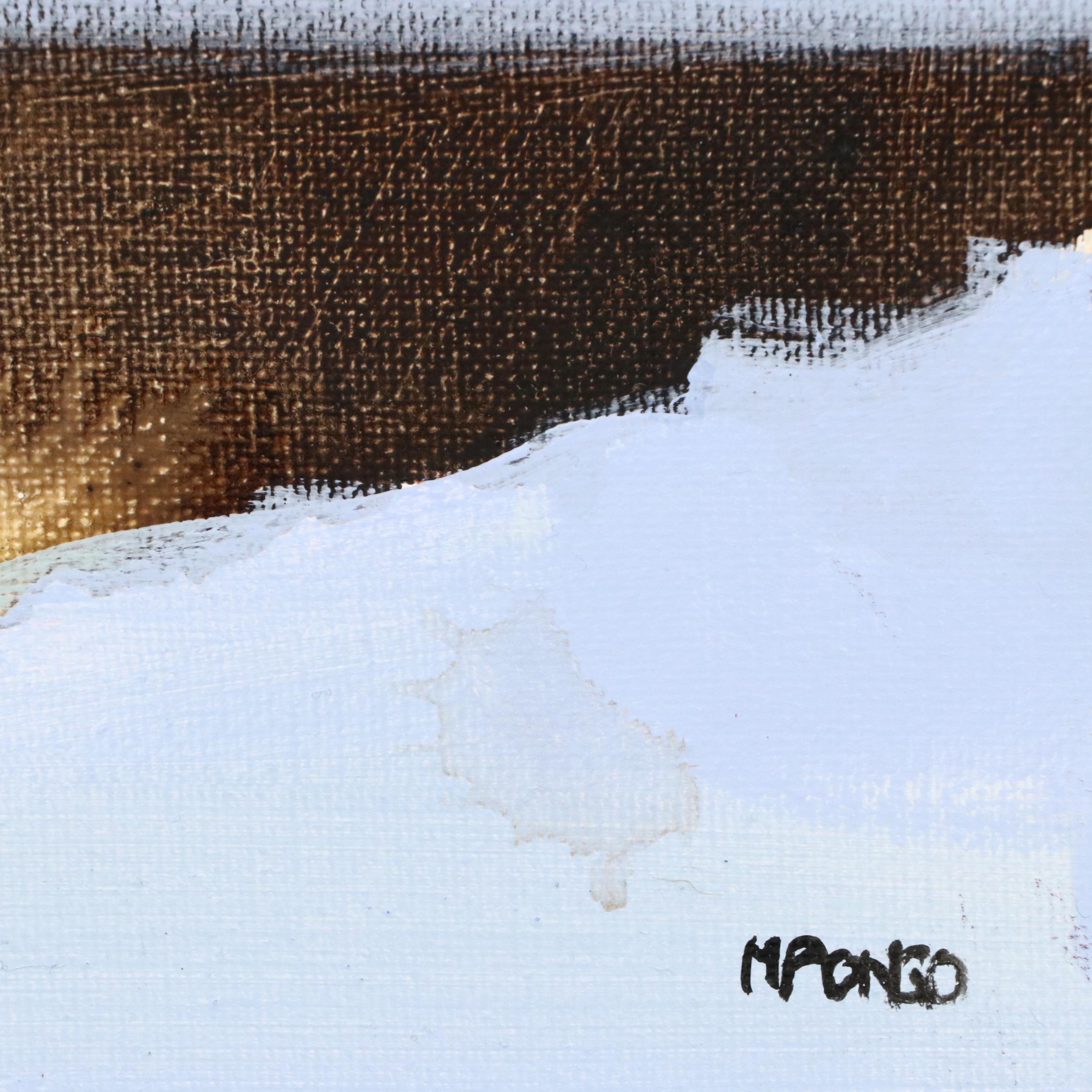 Milagros Pongo Abstract Mixed Media Painting "Caspian Sea," 21st Century