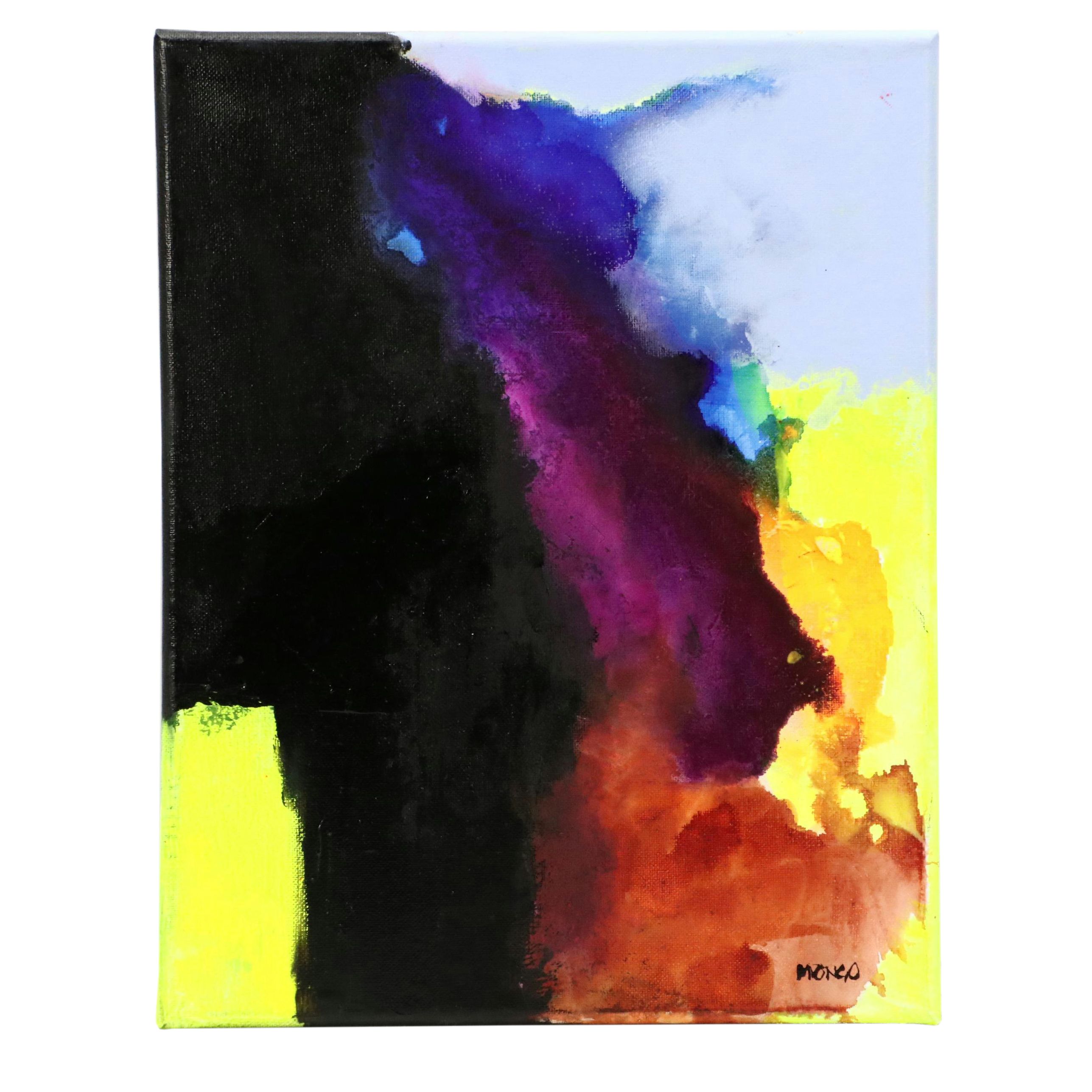 Milagros Pongo Abstract Mixed Media Painting "Eternal Lights," 21st Century