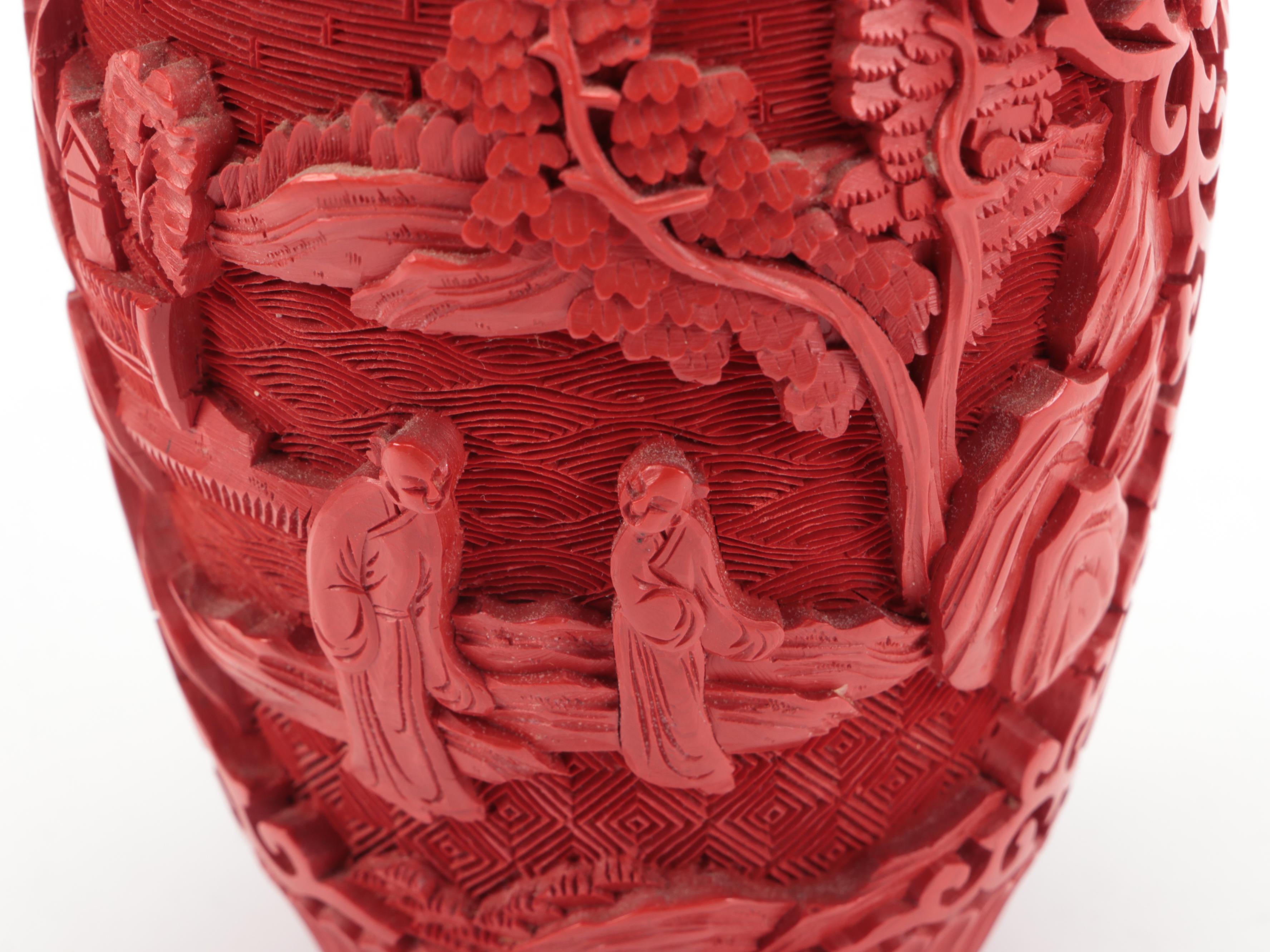 Chinese Cloisonné, Cinnabar and Japanese Porcelain Vases