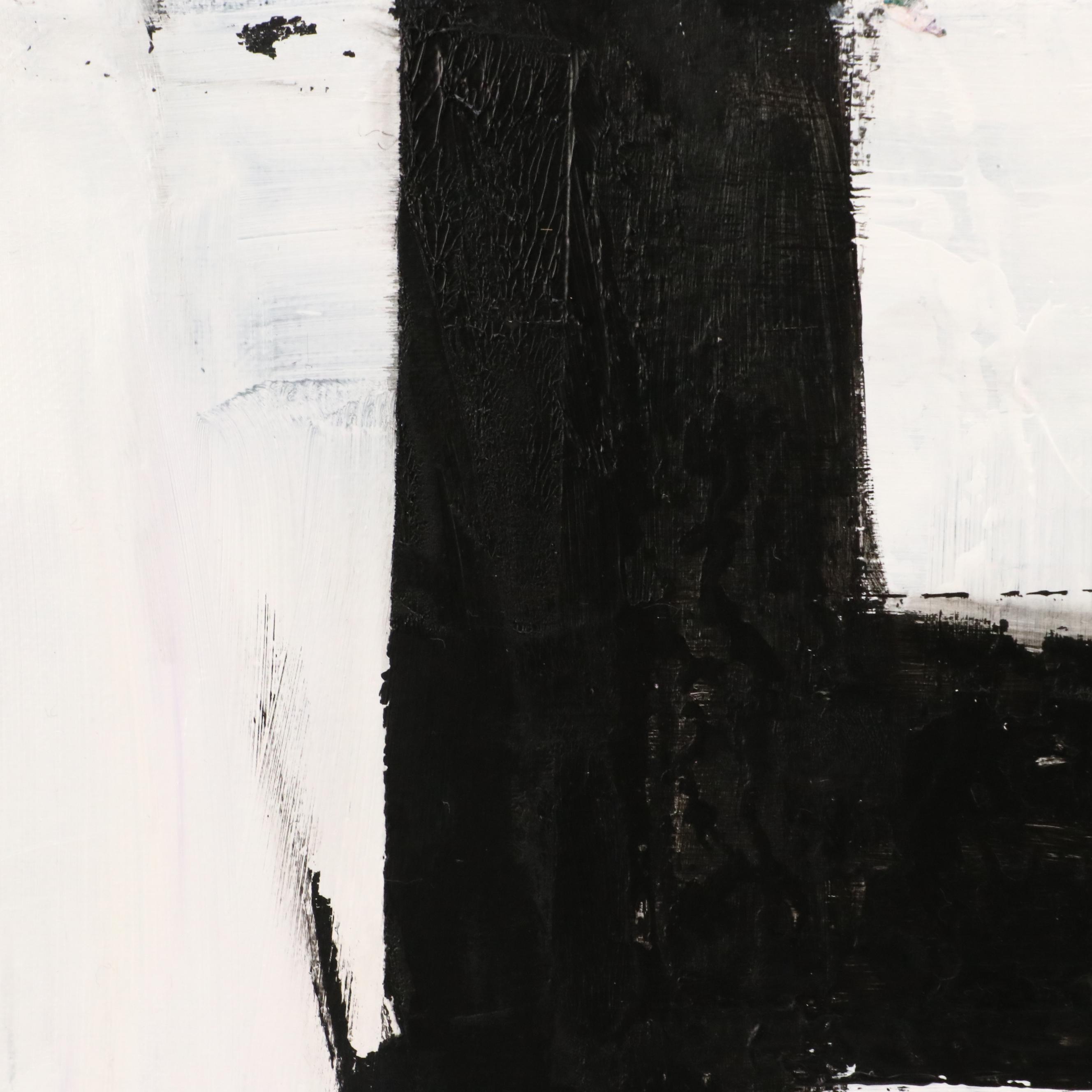 Milagros Pongo Abstract Mixed Media Painting "Minimalist Art," 21st Century