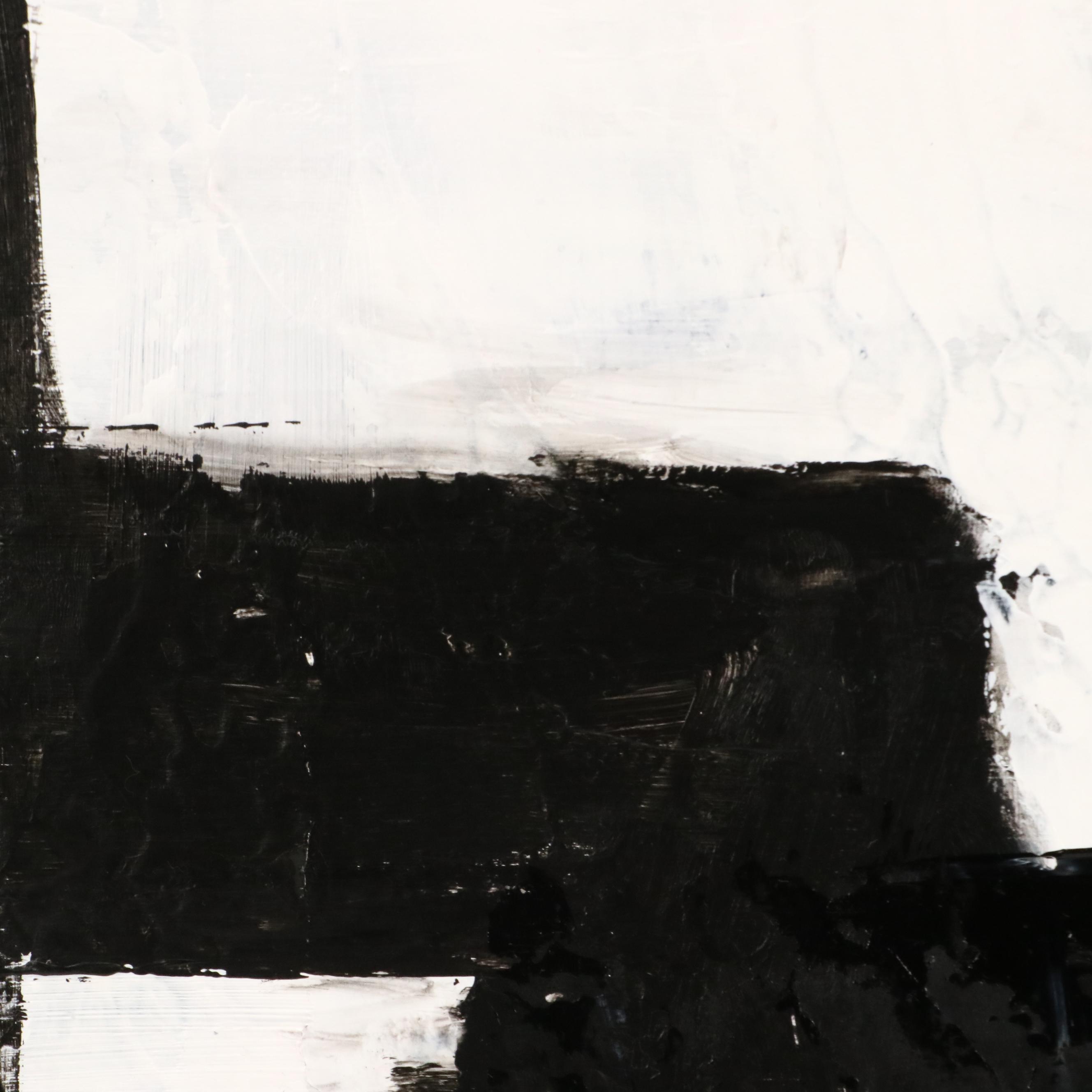 Milagros Pongo Abstract Mixed Media Painting "Minimalist Art," 21st Century