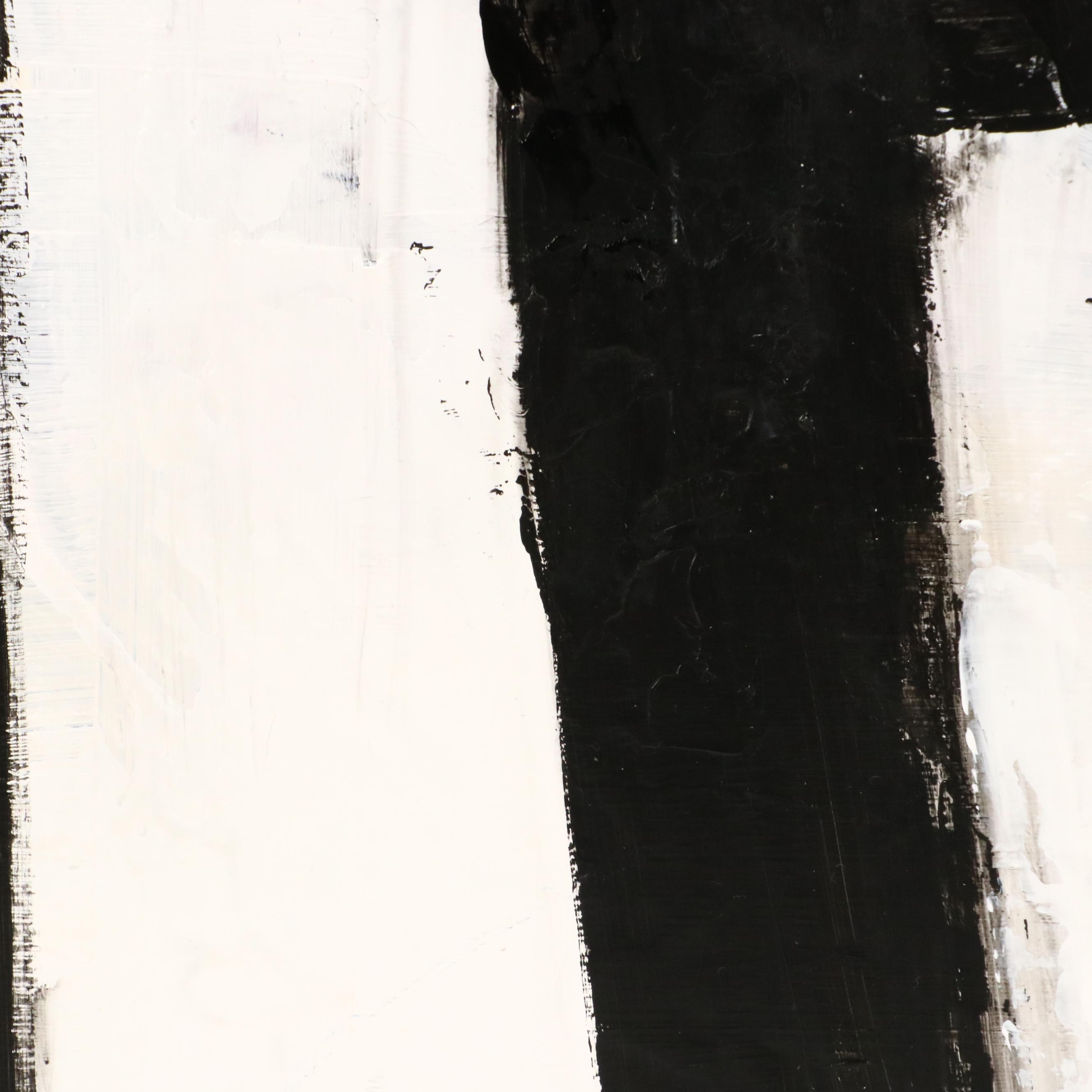 Milagros Pongo Abstract Mixed Media Painting "Minimalist Art," 21st Century