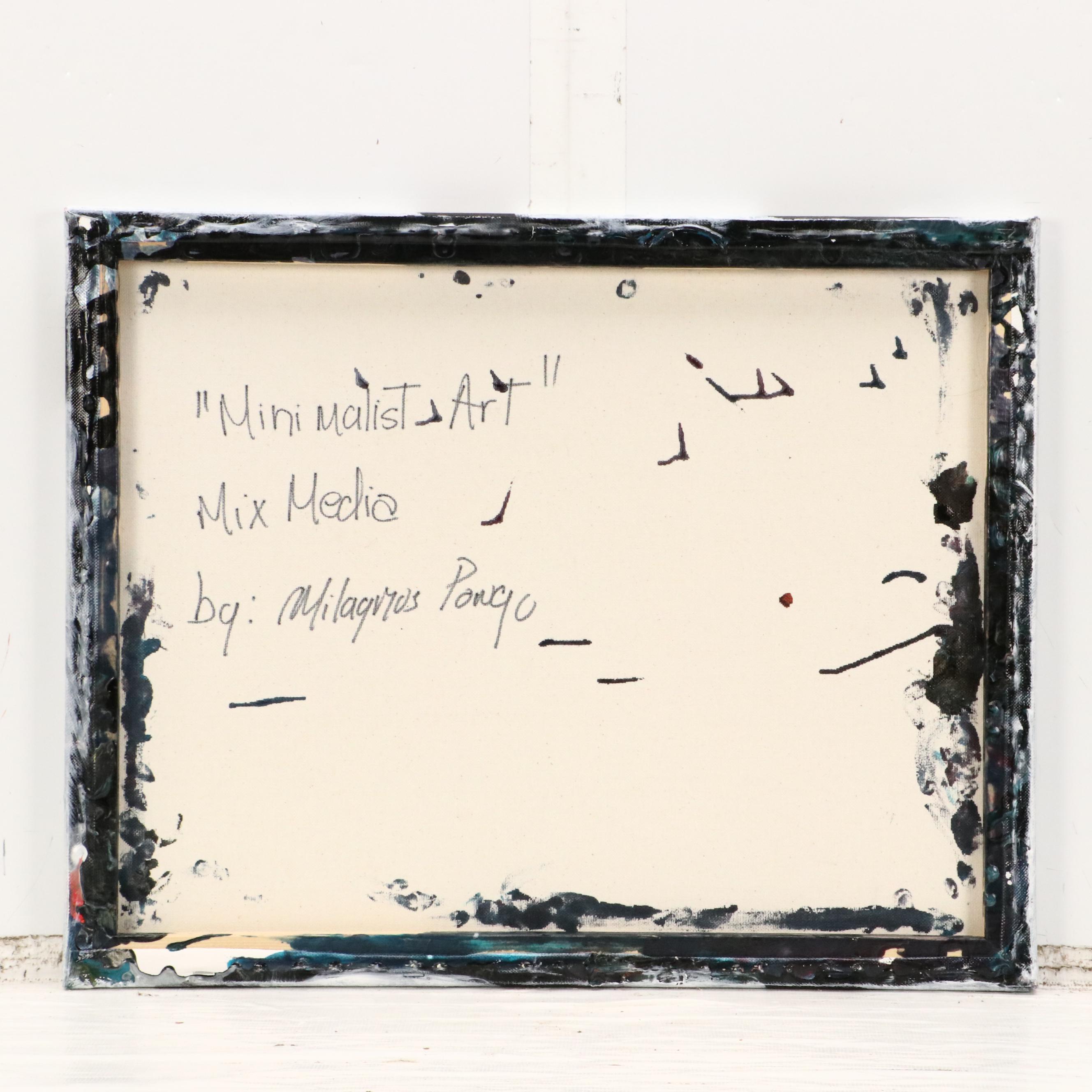 Milagros Pongo Abstract Mixed Media Painting "Minimalist Art," 21st Century