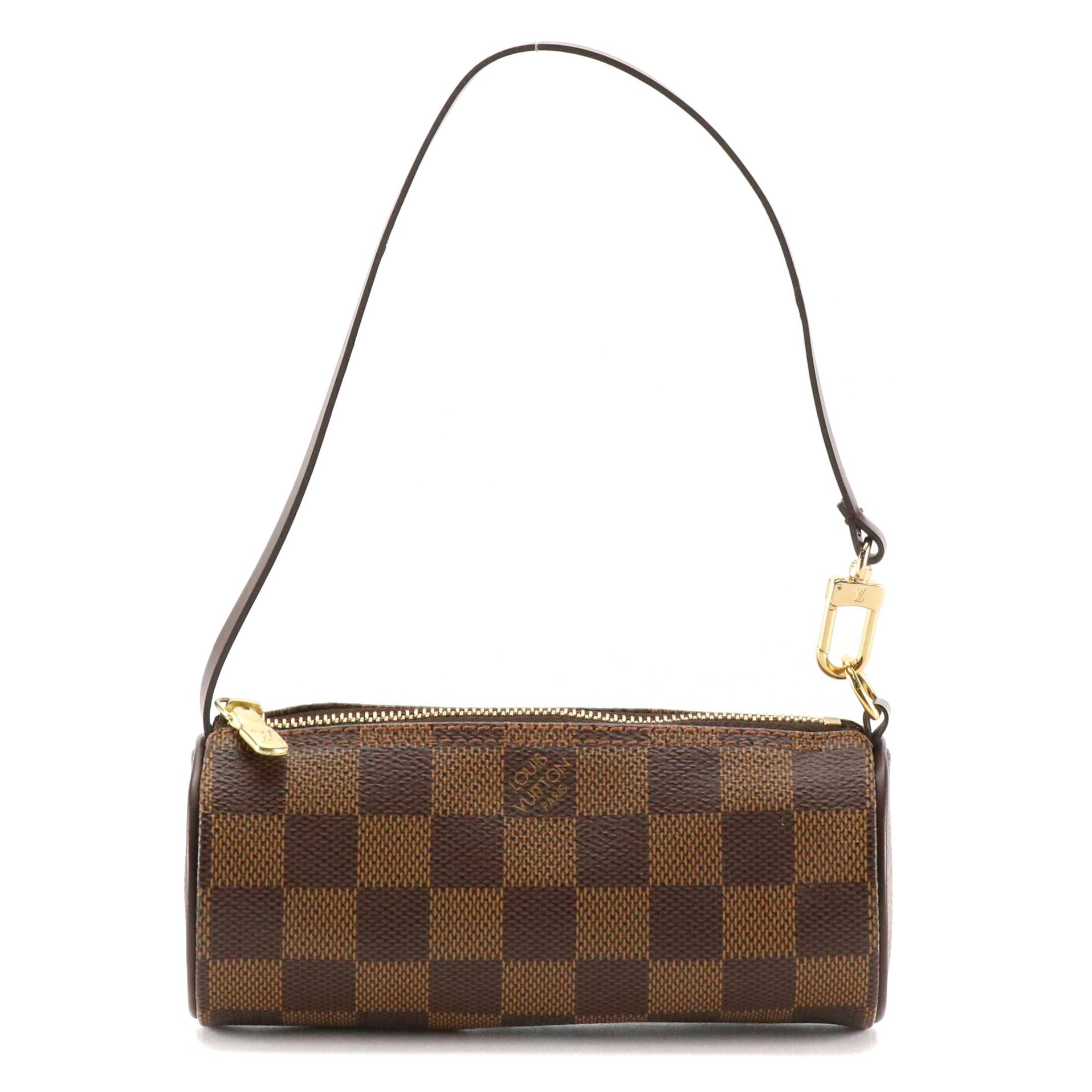 Louis Vuitton Papillon Pochette Bag in Damier Ebene Canvas and Leather Trim