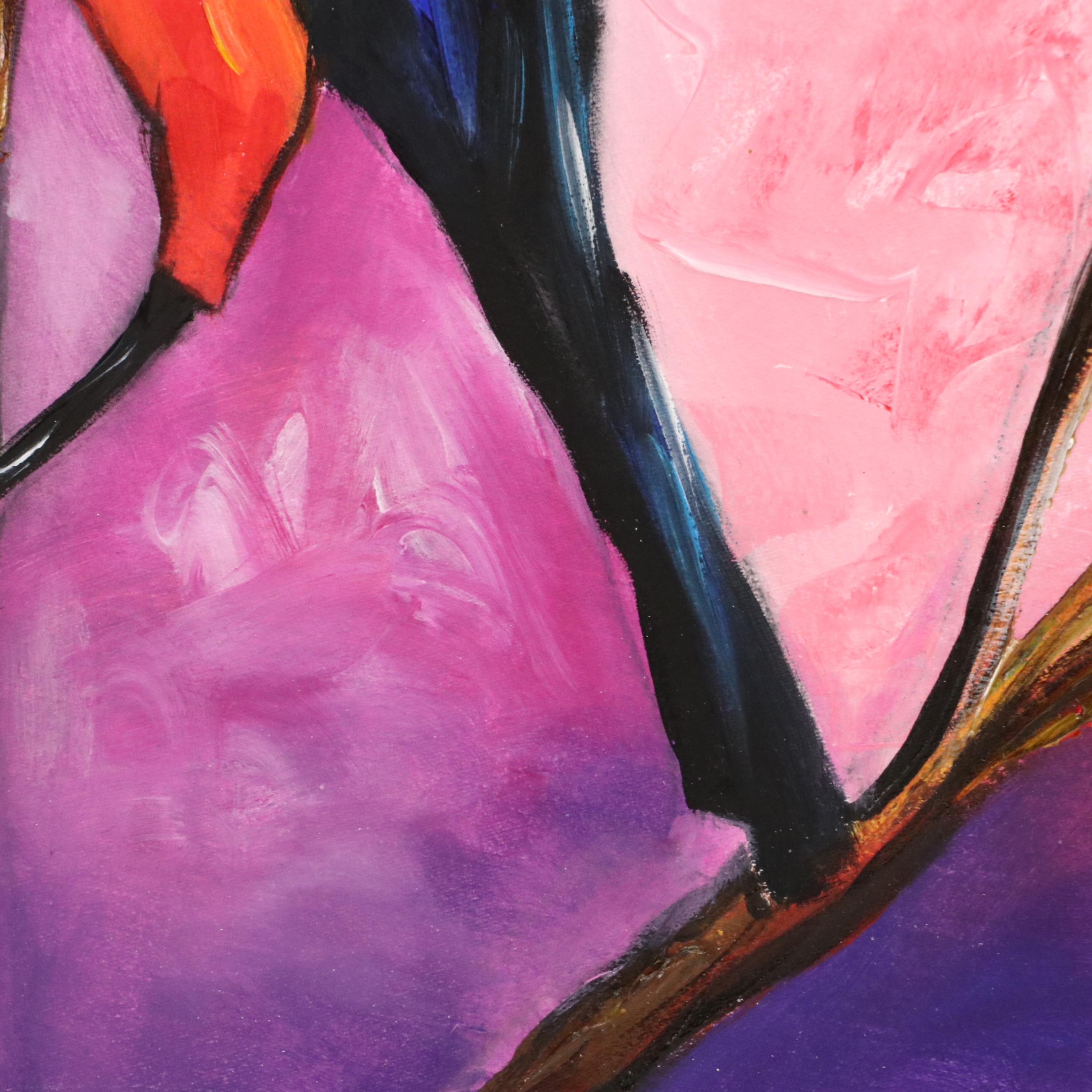 Bayo Ogundele Oil Painting of Bird, 21st Century