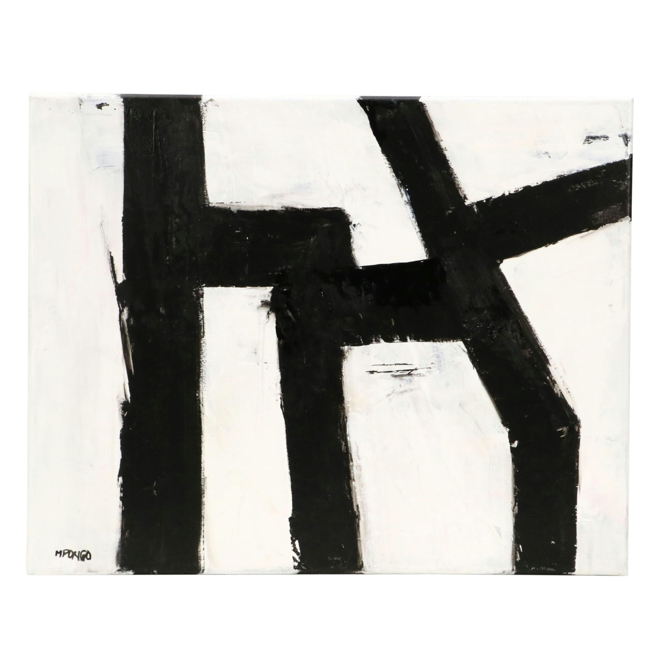 Milagros Pongo Abstract Mixed Media Painting "Minimalist Art," 21st Century