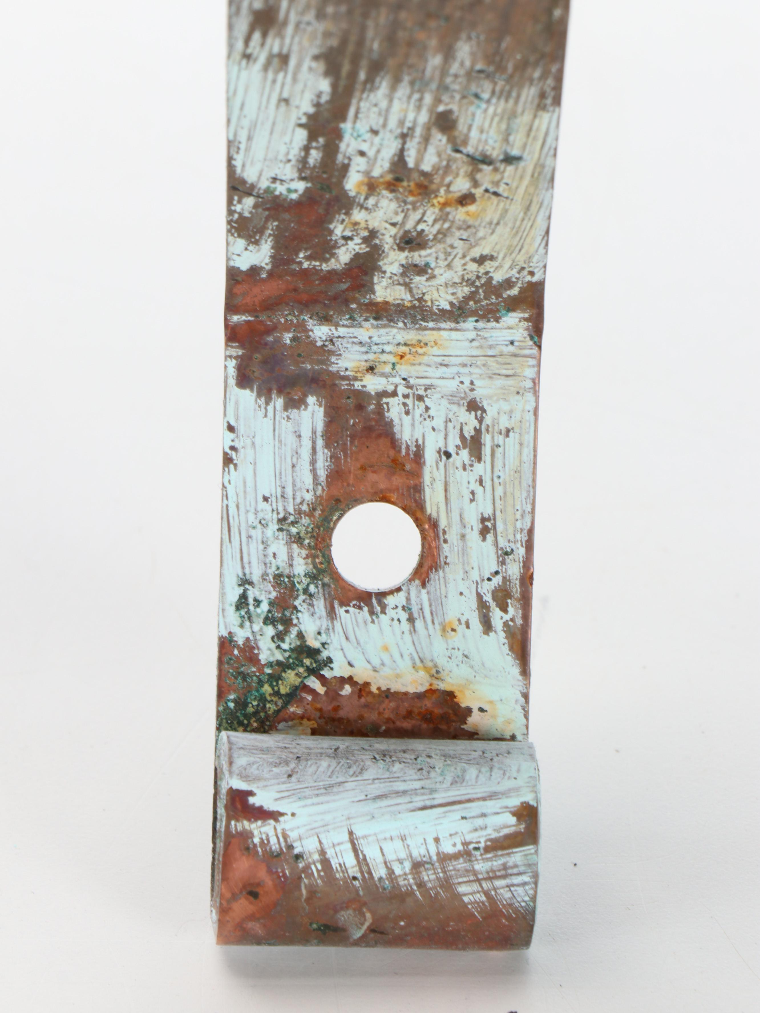 Copper Pot Rack Wall Shelf with Copper Polish and Additional Hardware