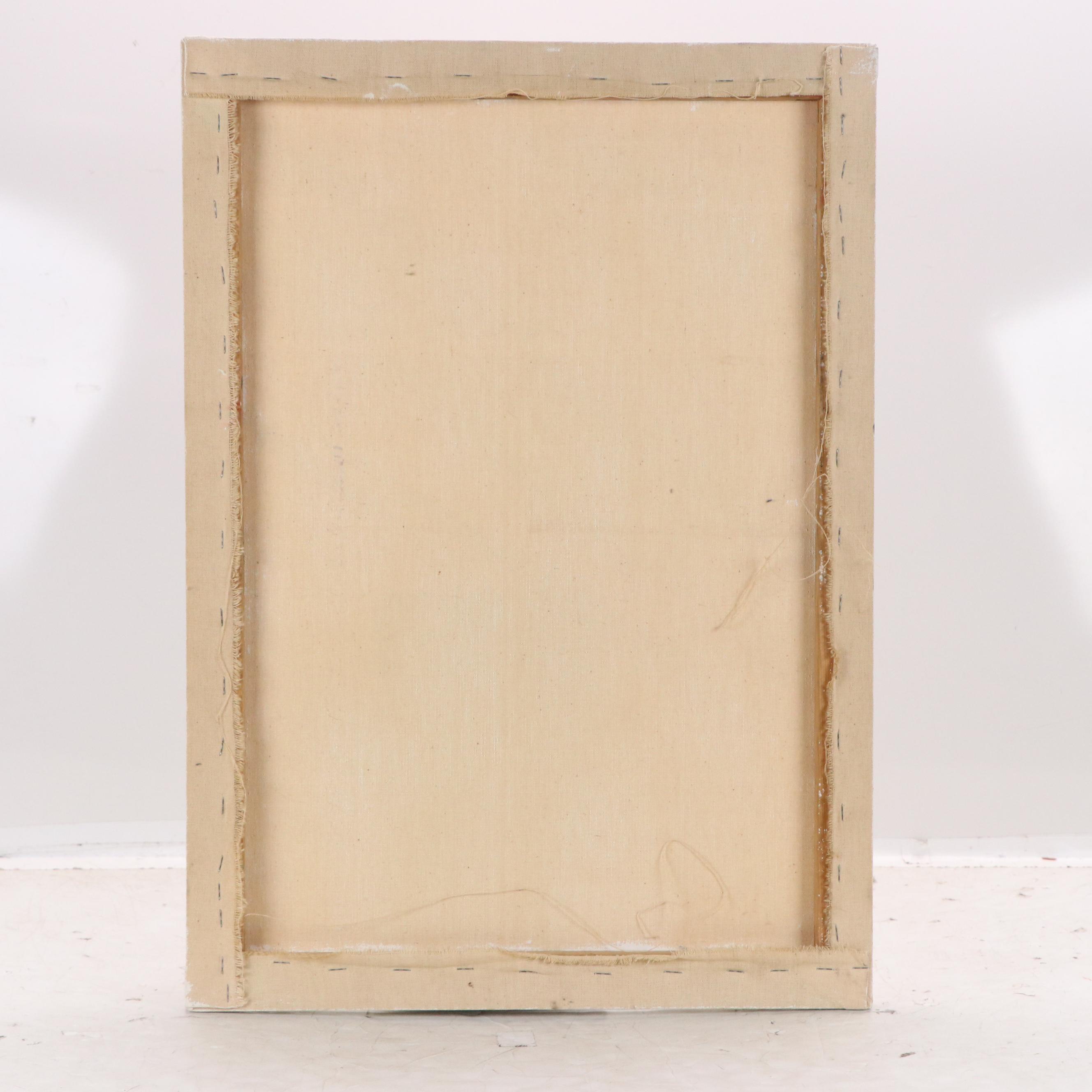 Logar Abstract Watercolor Painting with Geometric Lines, 1979